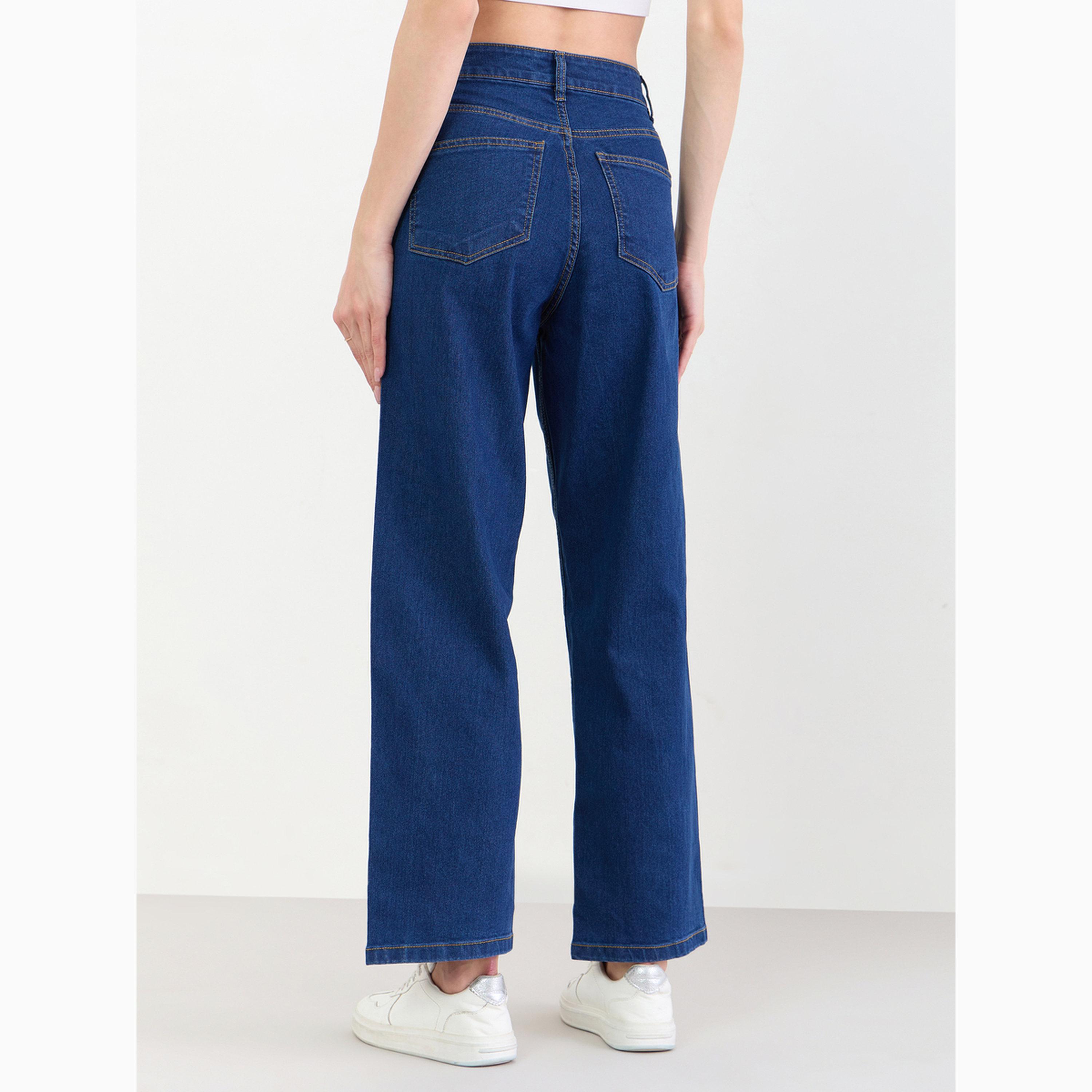 Styli Mid Rise Enzyme Washed Barrel Fit Jeans-women-clothing-bottoms-jeans-image-4