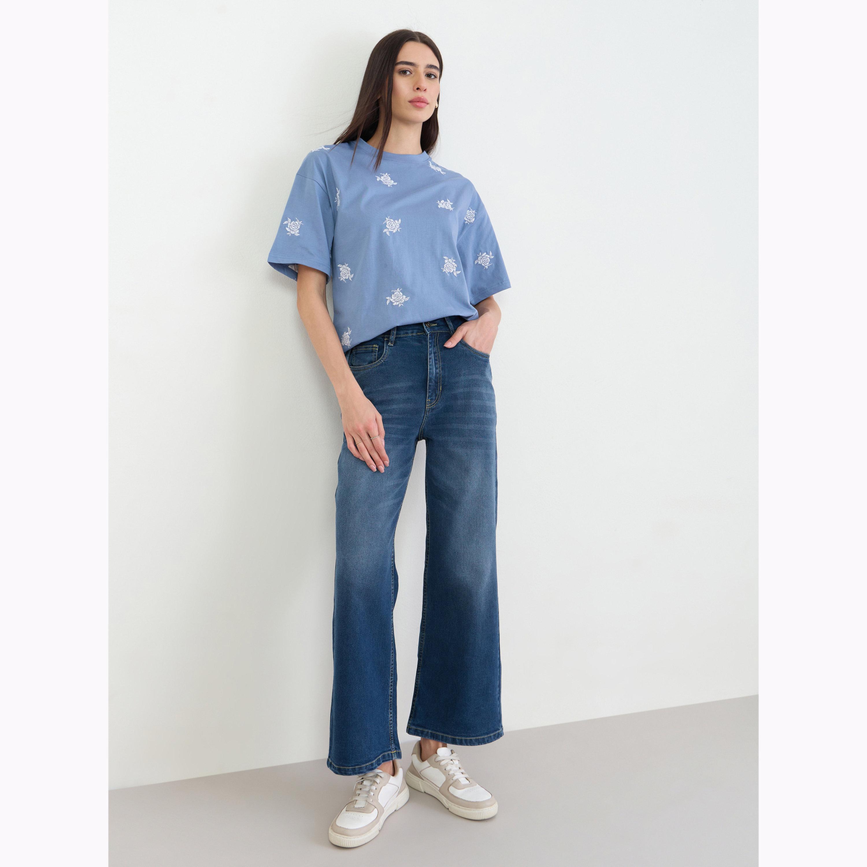 Styli Women Blue High Rise Wide Leg Jeans-women-clothing-bottoms-jeans-image-2