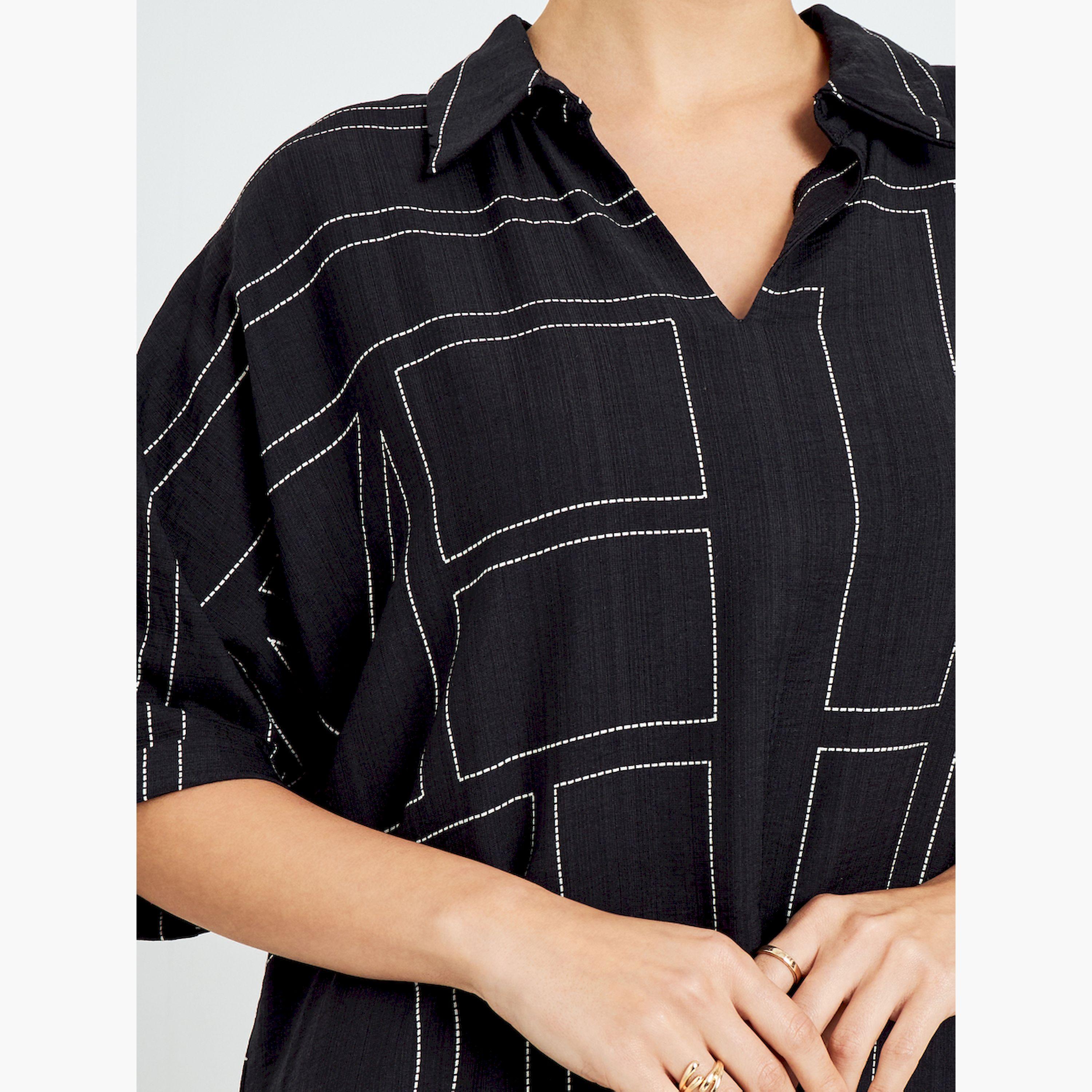 جلابية بحافة واسعة وأكمام خفاش بطبعة هندسية-women-arabicclothing-jalabiyas-image-4