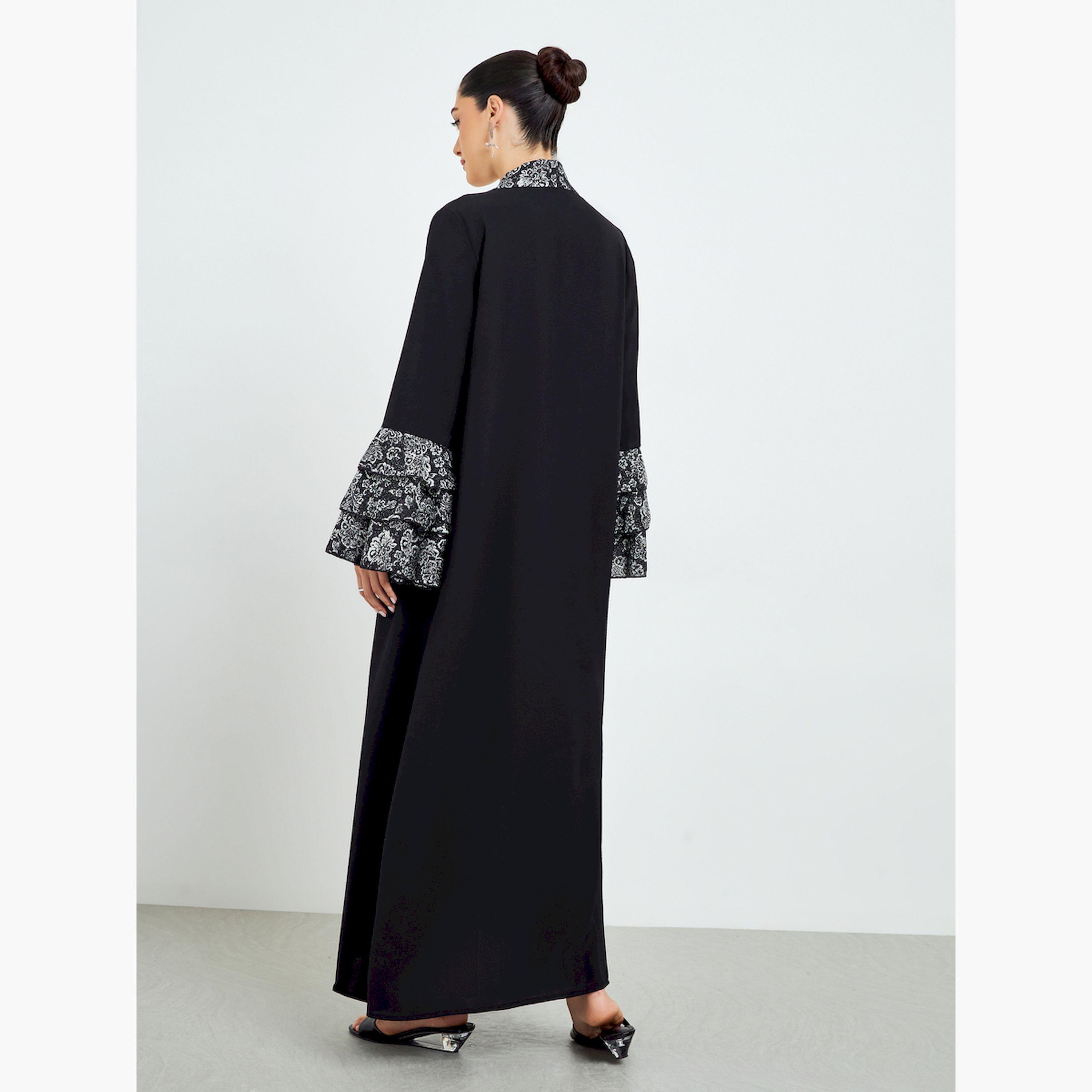 عباية مفتوحة من الأمام بتفاصيل مطبوعة-women-arabicclothing-abayas-image-4