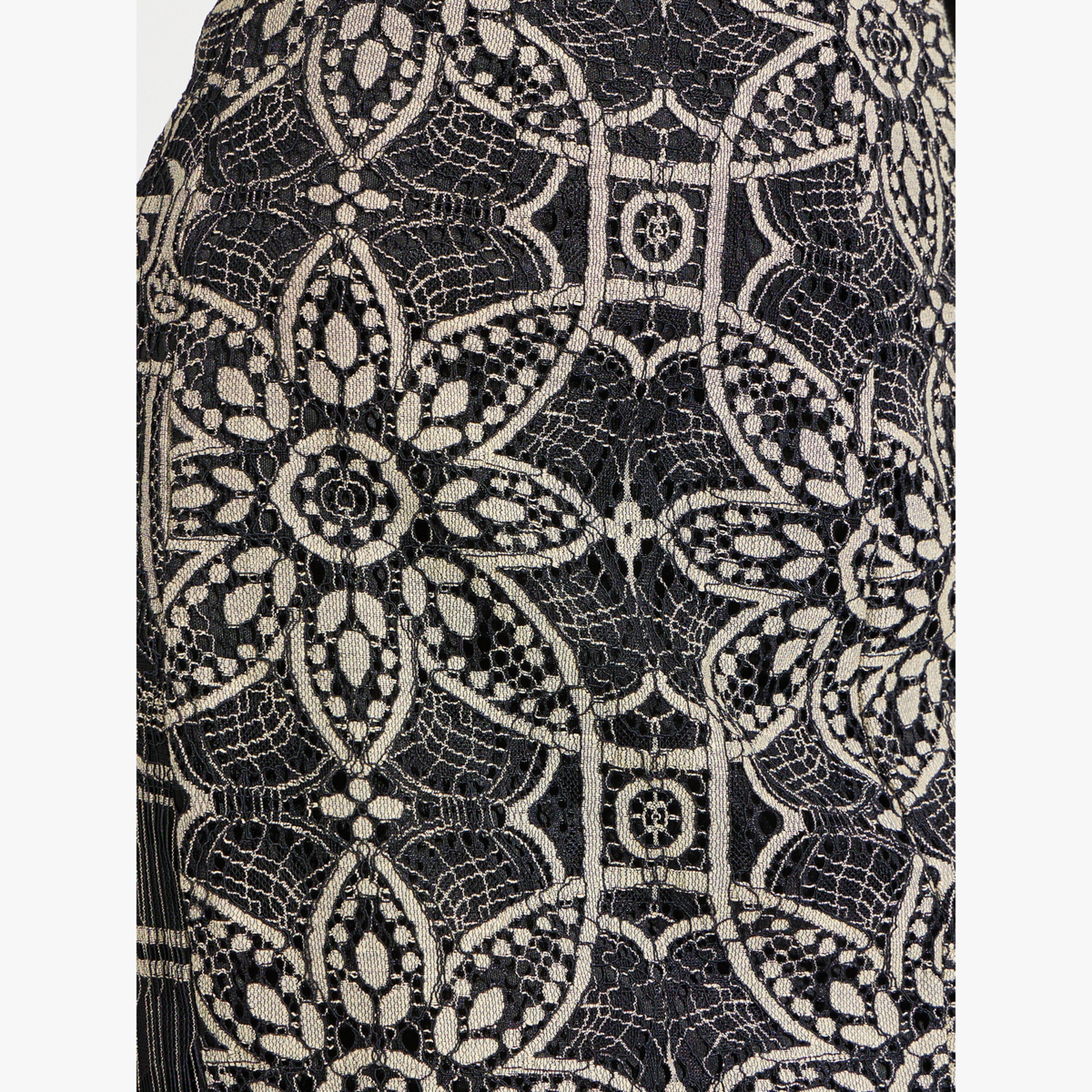 Styli Black Patterned Lace Midi Skirt-women-clothing-bottoms-skirts-image-3