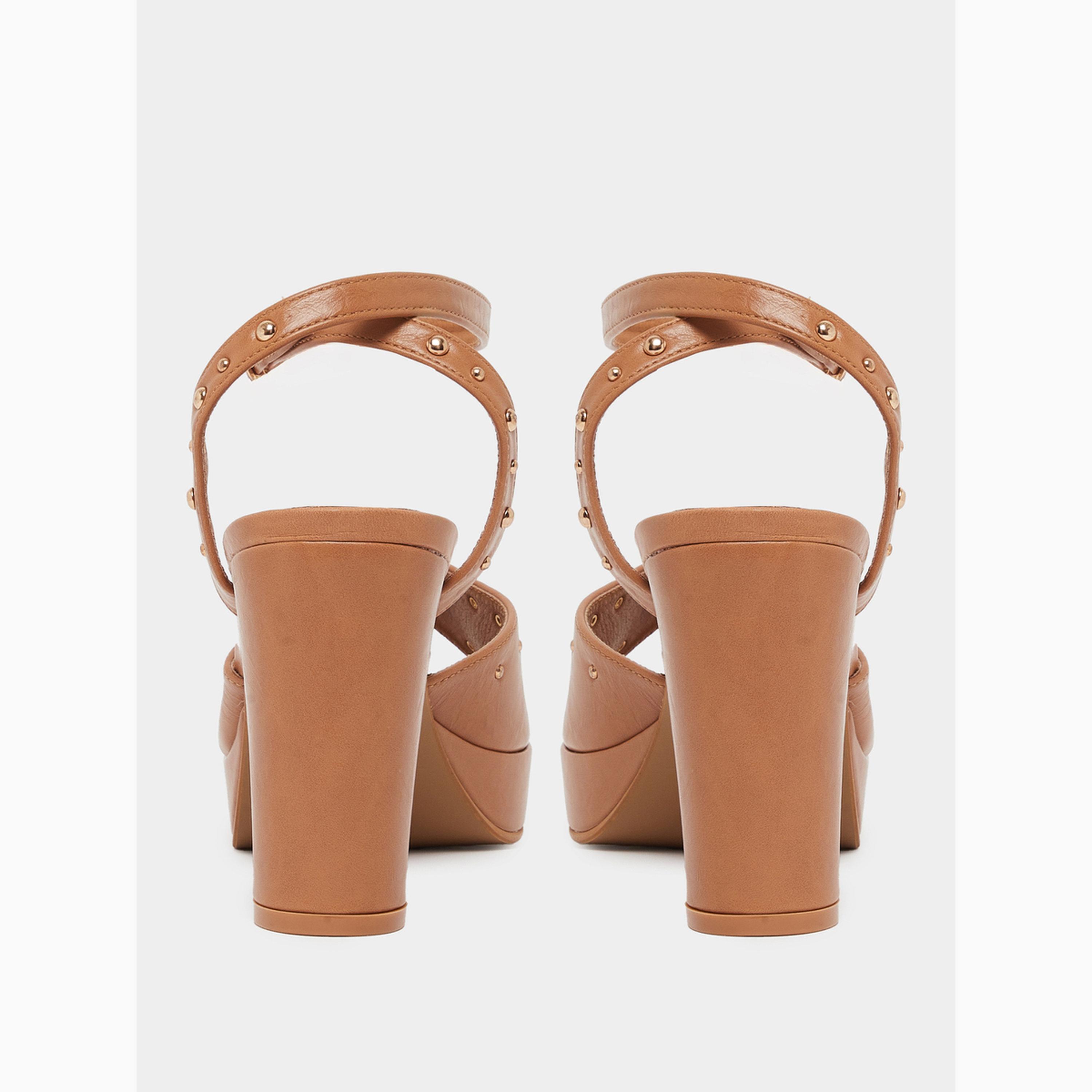 Styli Nude Studded Platform Heel Sandals-women-shoes-sandals-heeled-image-4