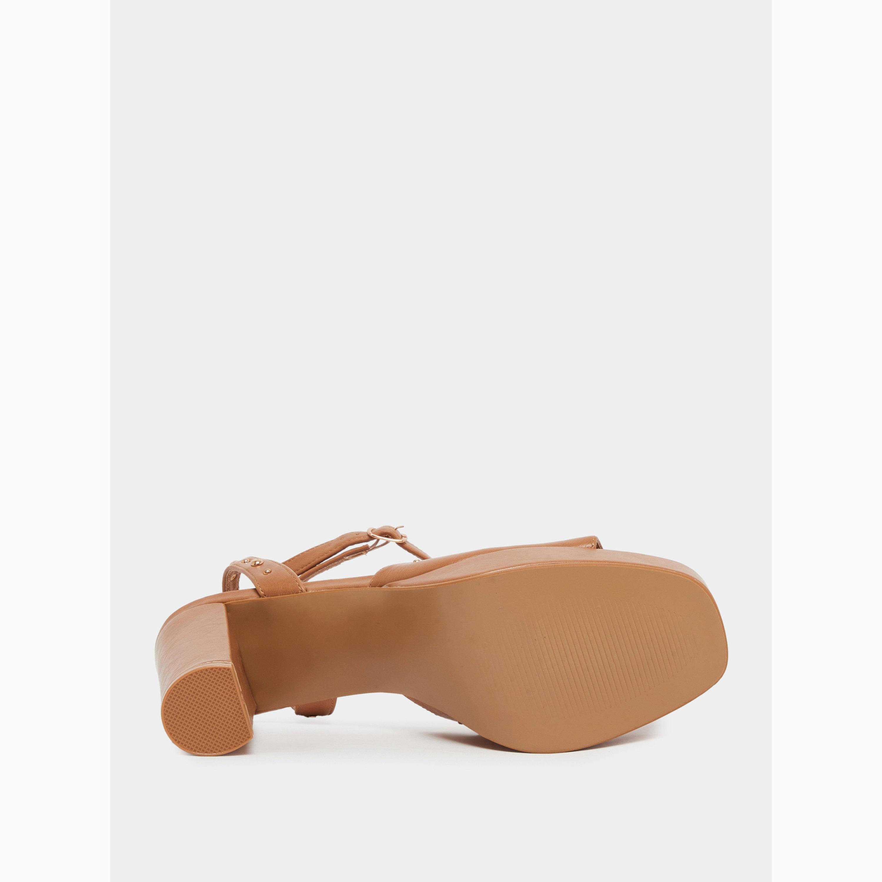 Styli Nude Studded Platform Heel Sandals-women-shoes-sandals-heeled-image-6