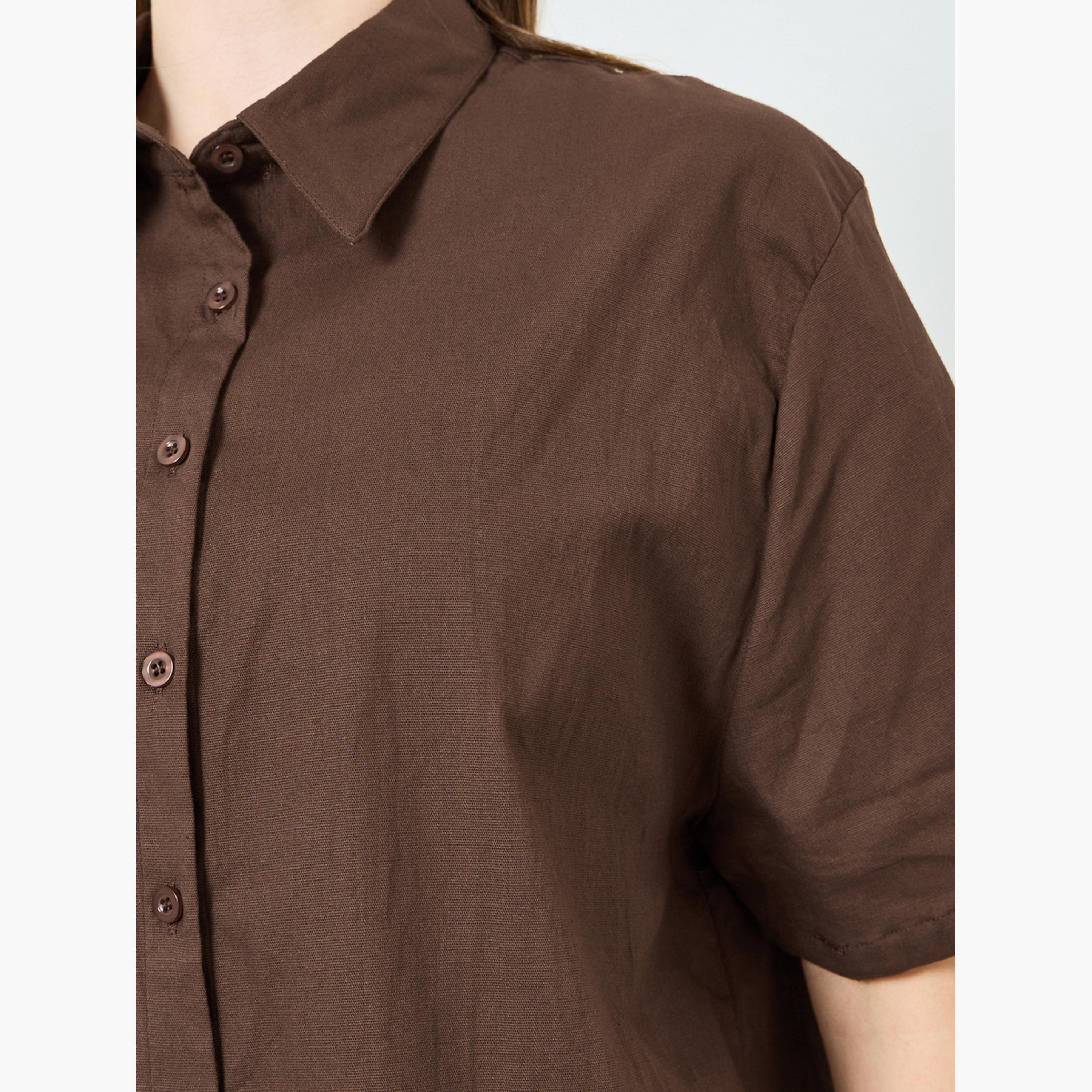 Styli Women Solid Oversized Short Sleeve Shirt-women-clothing-shirtsandblouses-shirts-image-4