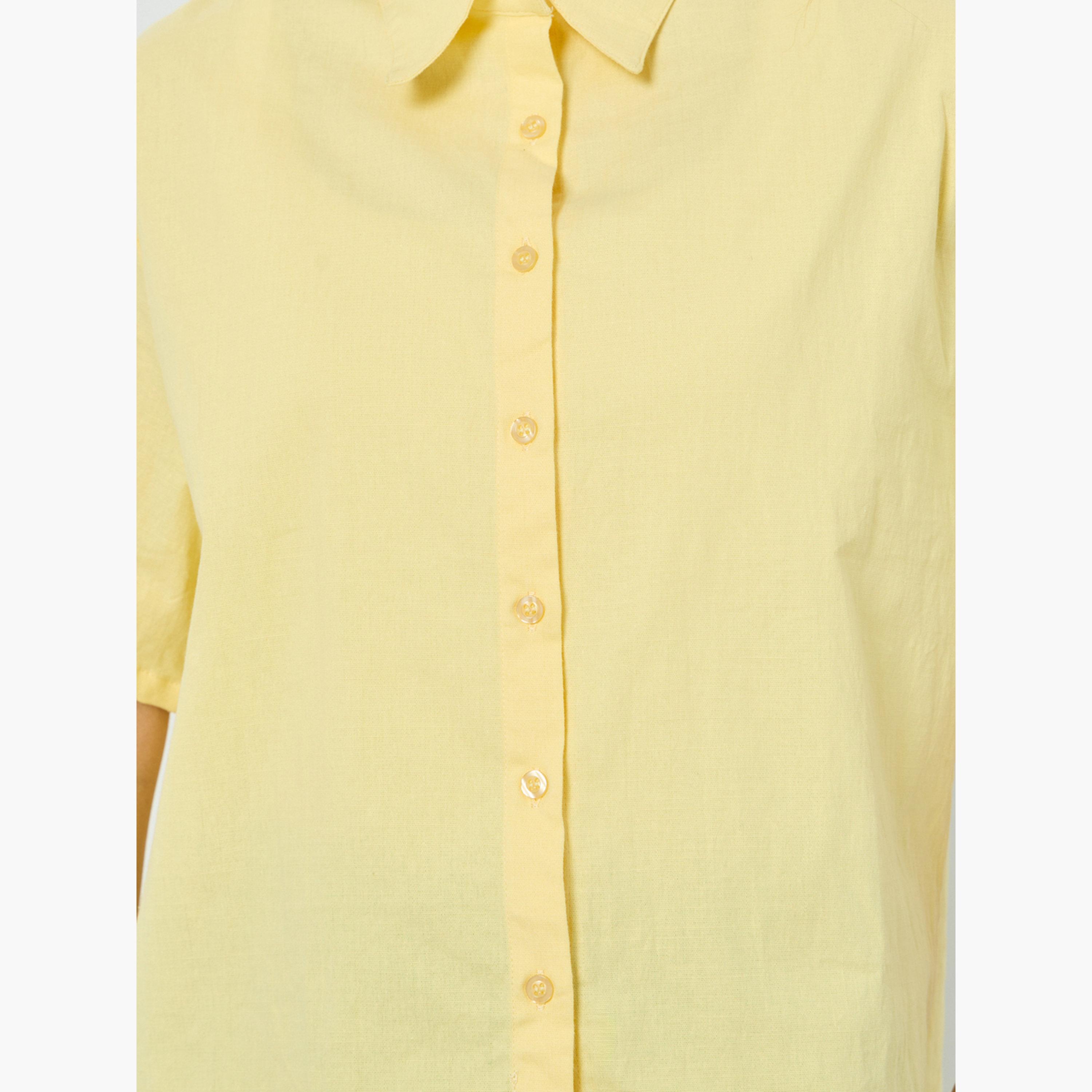 Styli Women Solid Oversized Short Sleeve Shirt-women-clothing-shirtsandblouses-shirts-image-4