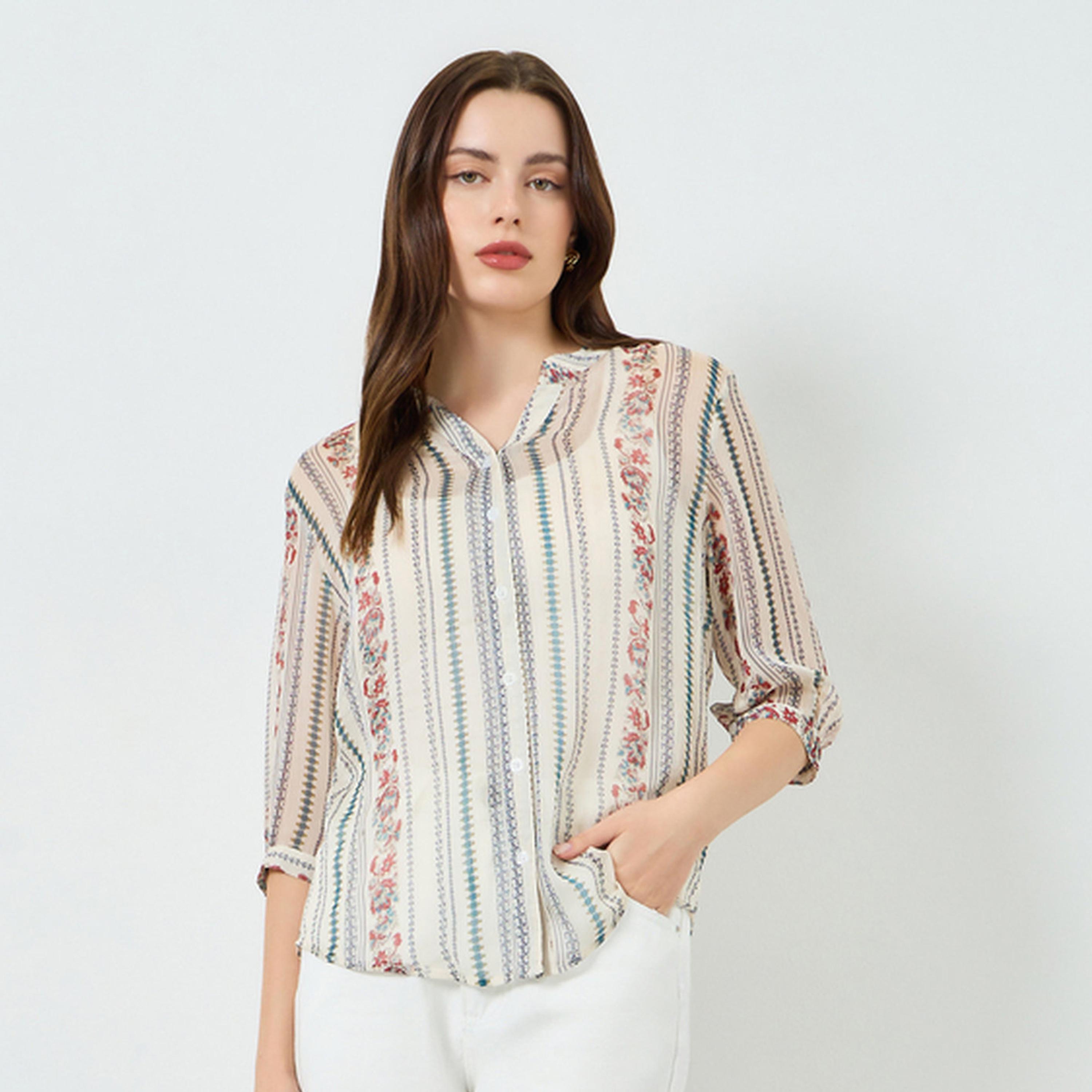 Styli Women Floral Print Buttoned Blouse-women-clothing-shirtsandblouses-shirts-image-1