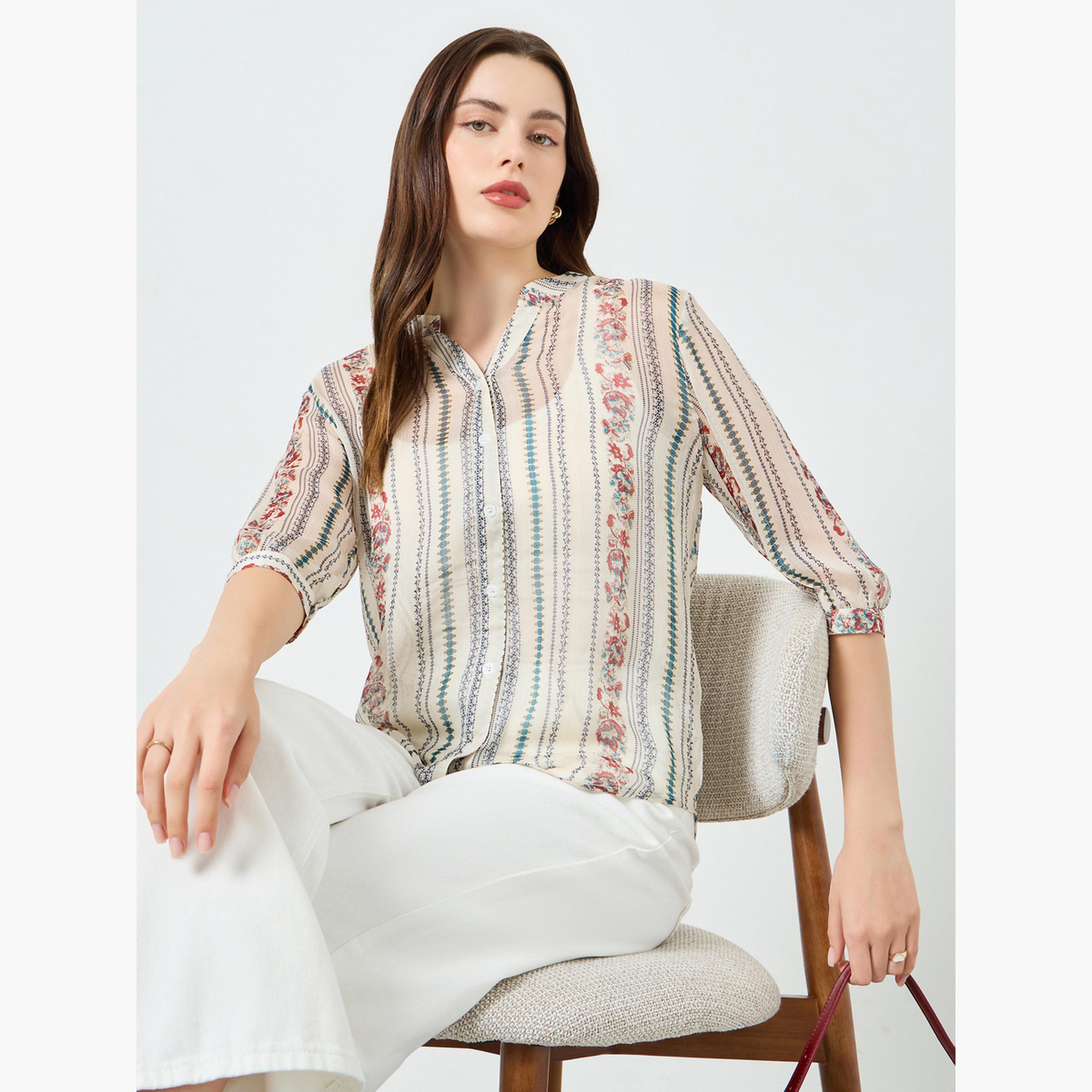 بلوزة بأزرار وطبعة زهور-women-clothing-shirtsandblouses-shirts-image-3