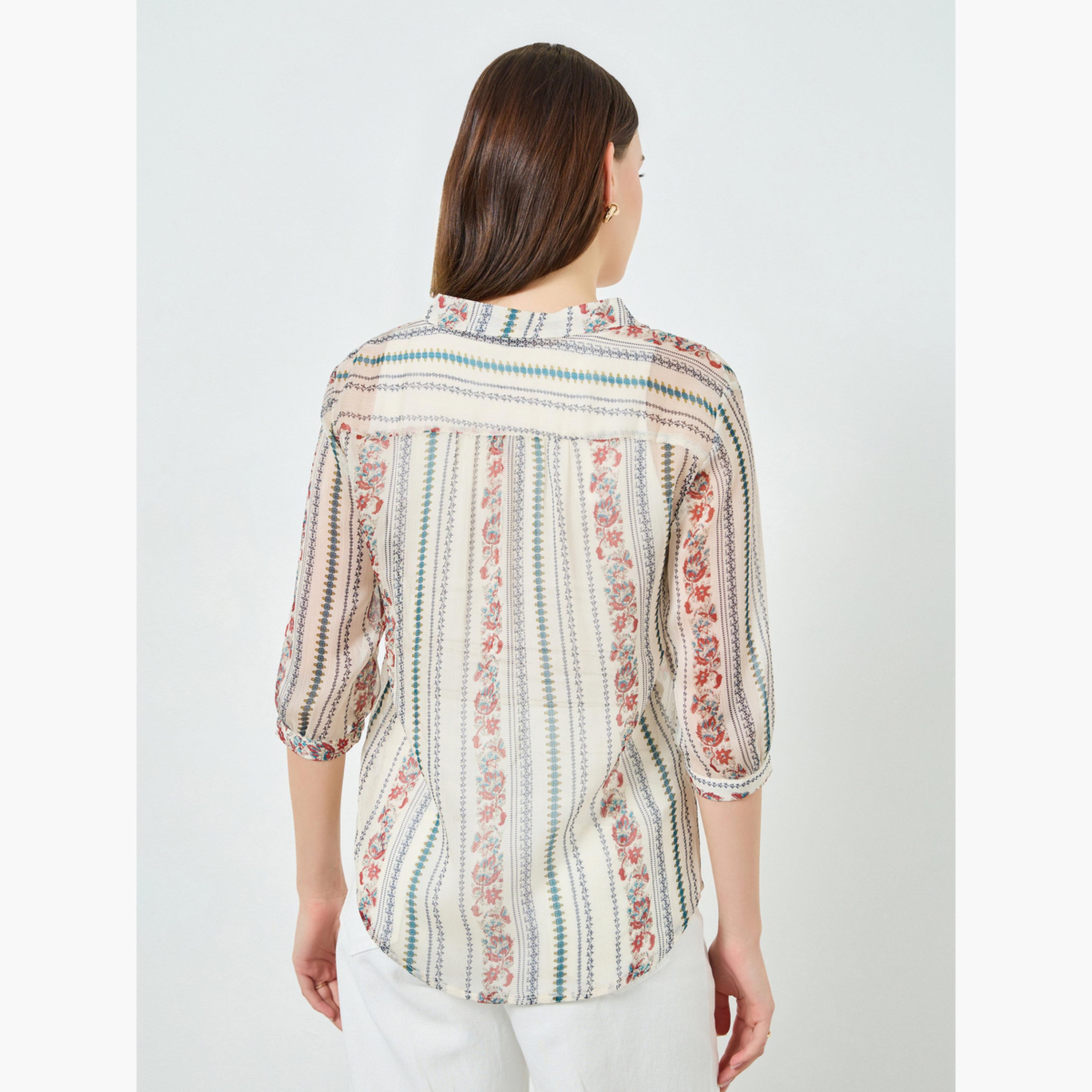 Styli Women Floral Print Buttoned Blouse-women-clothing-shirtsandblouses-shirts-image-4