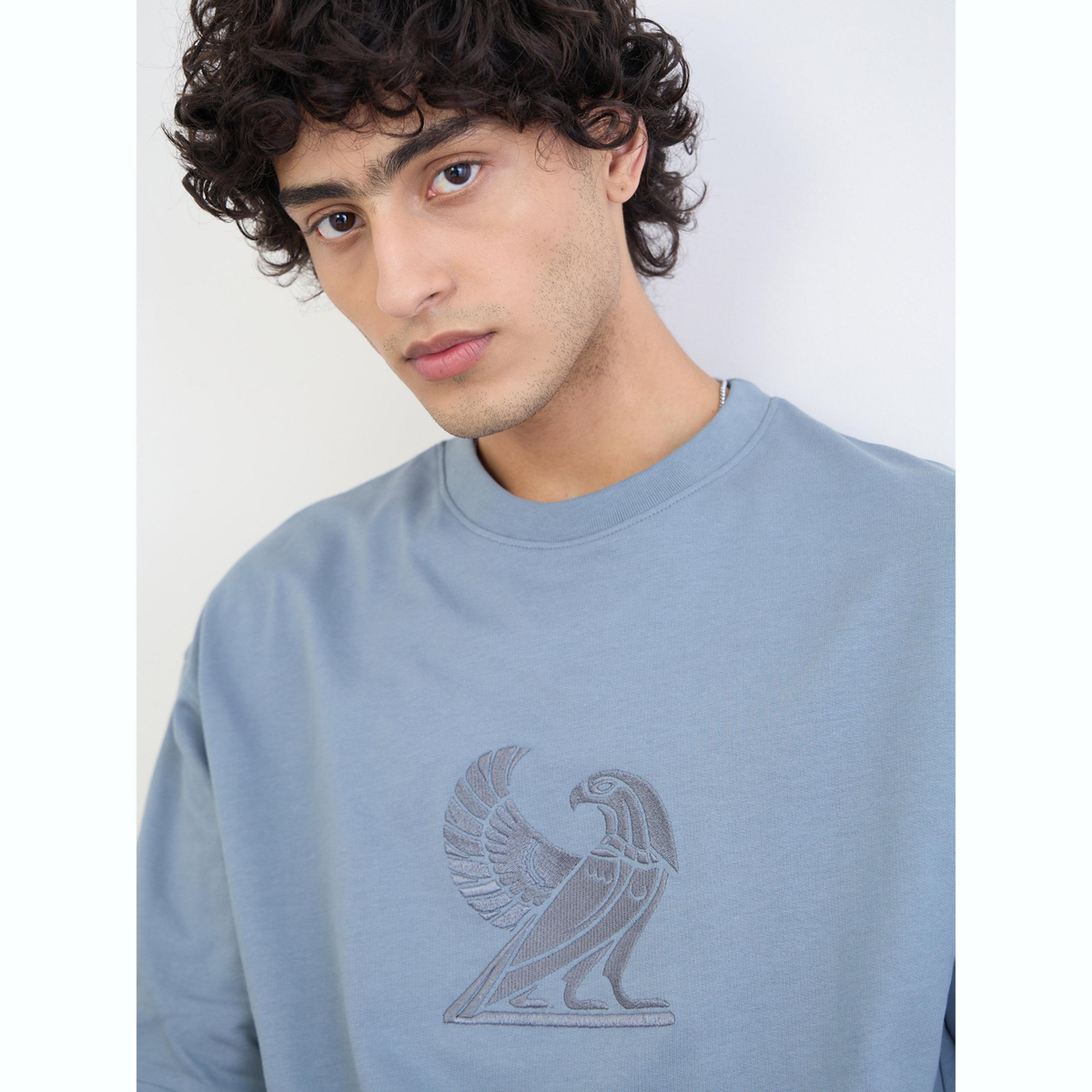 تيشيرت قطن واسع وتفاصيل مُطرّزة من الأمام-men-clothing-tshirtsandpolos-tshirts-image-5
