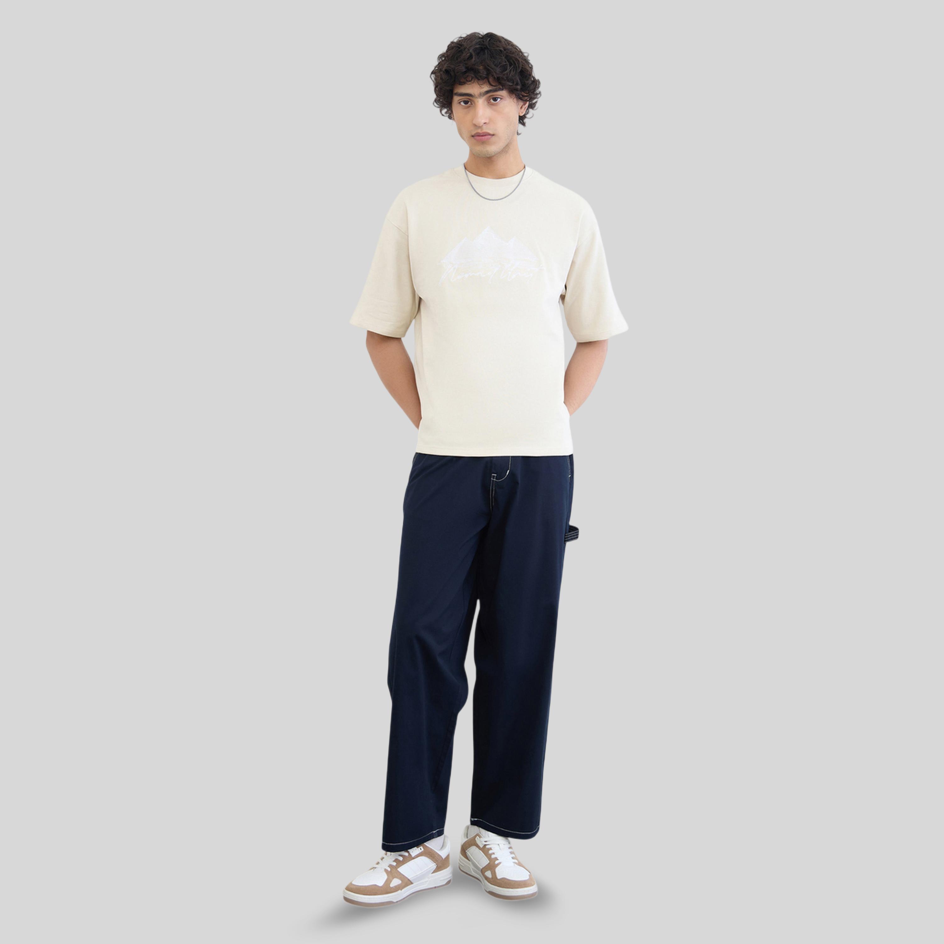 تيشيرت قطن واسع وتفاصيل مُطرّزة من الأمام-men-clothing-tshirtsandpolos-tshirts-image-2