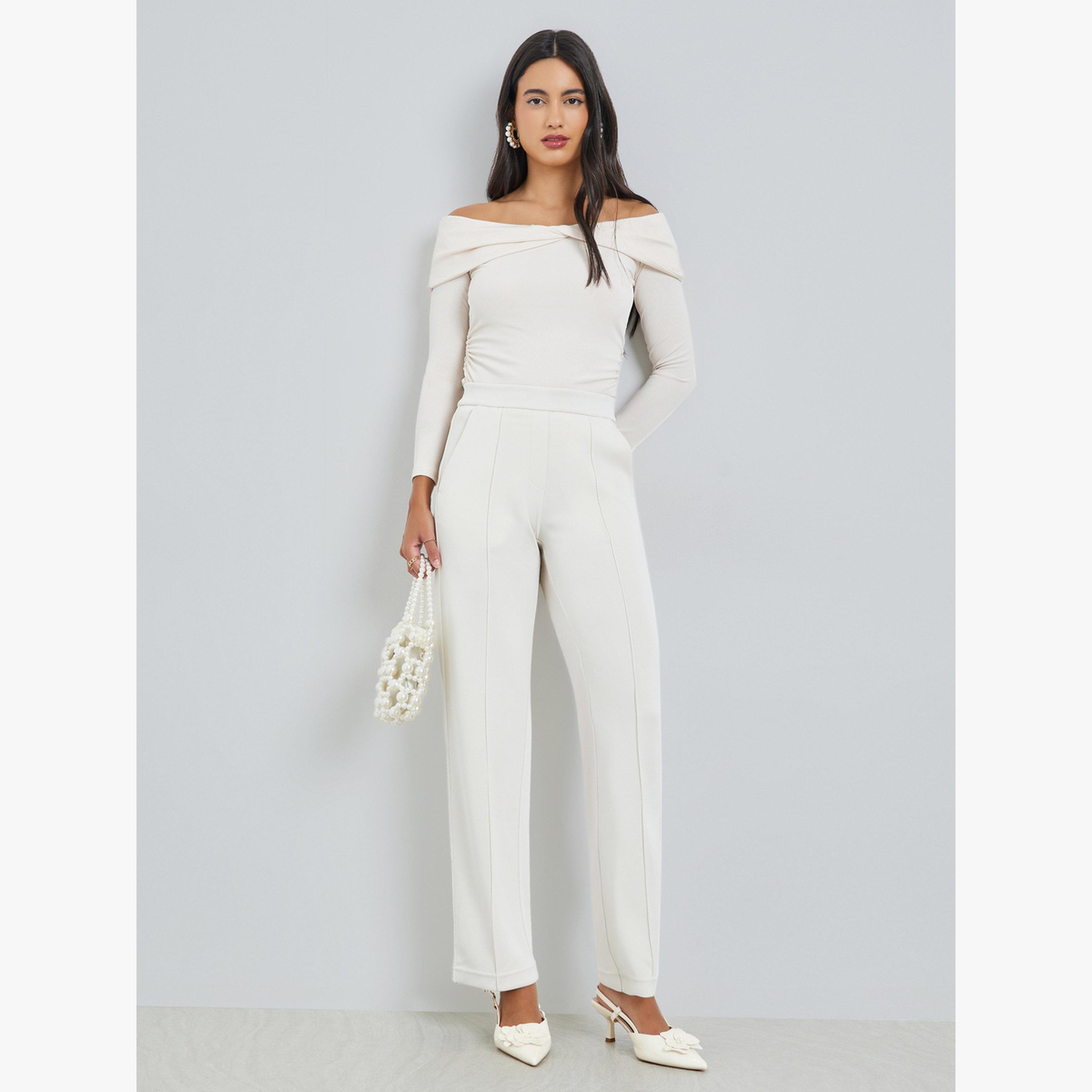 بلوزة منسوجة بظهر مكشوف وتفاصيل ملتوية-women-clothing-shirtsandblouses-blouses-image-2