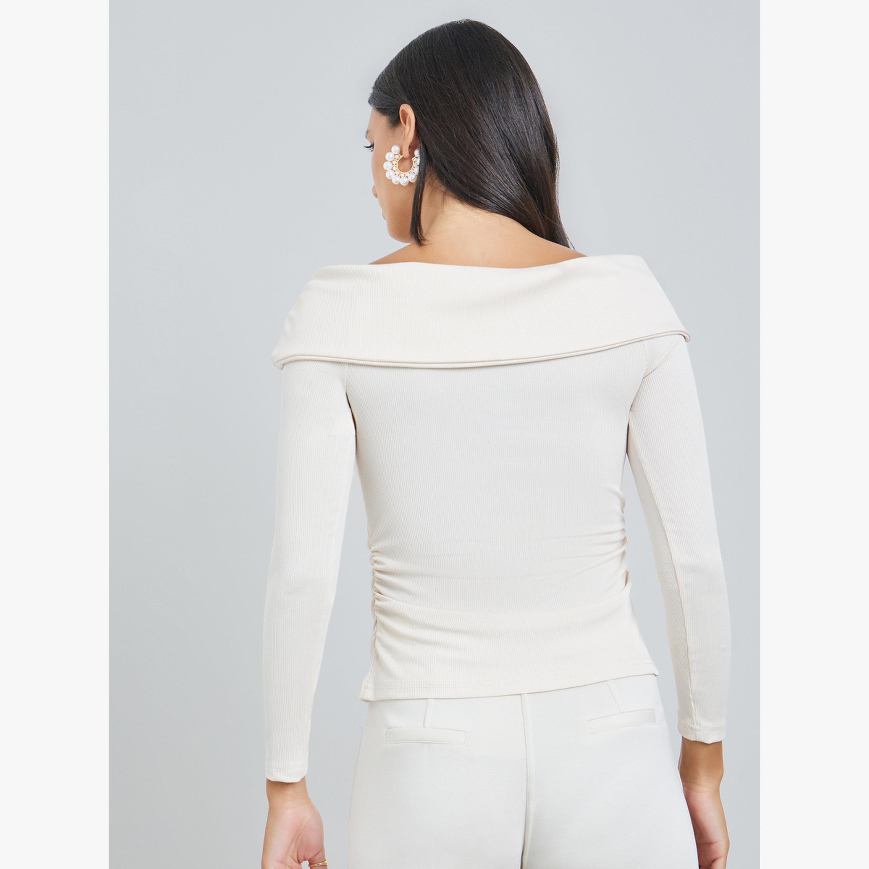 بلوزة منسوجة بظهر مكشوف وتفاصيل ملتوية-women-clothing-shirtsandblouses-blouses-image-4