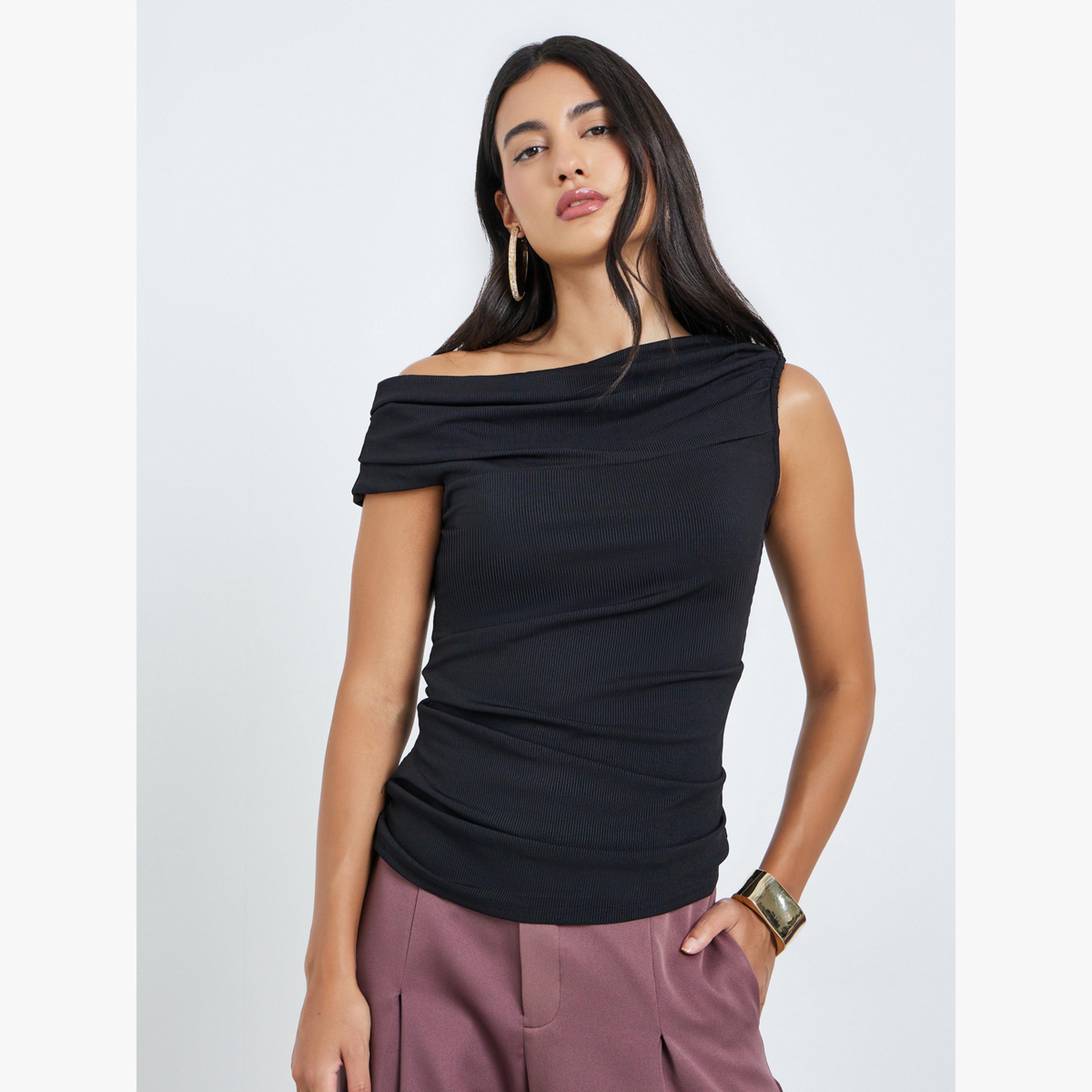 بلوزة منسوجة بنمط منسدل بلا أكمام-women-clothing-shirtsandblouses-blouses-image-1