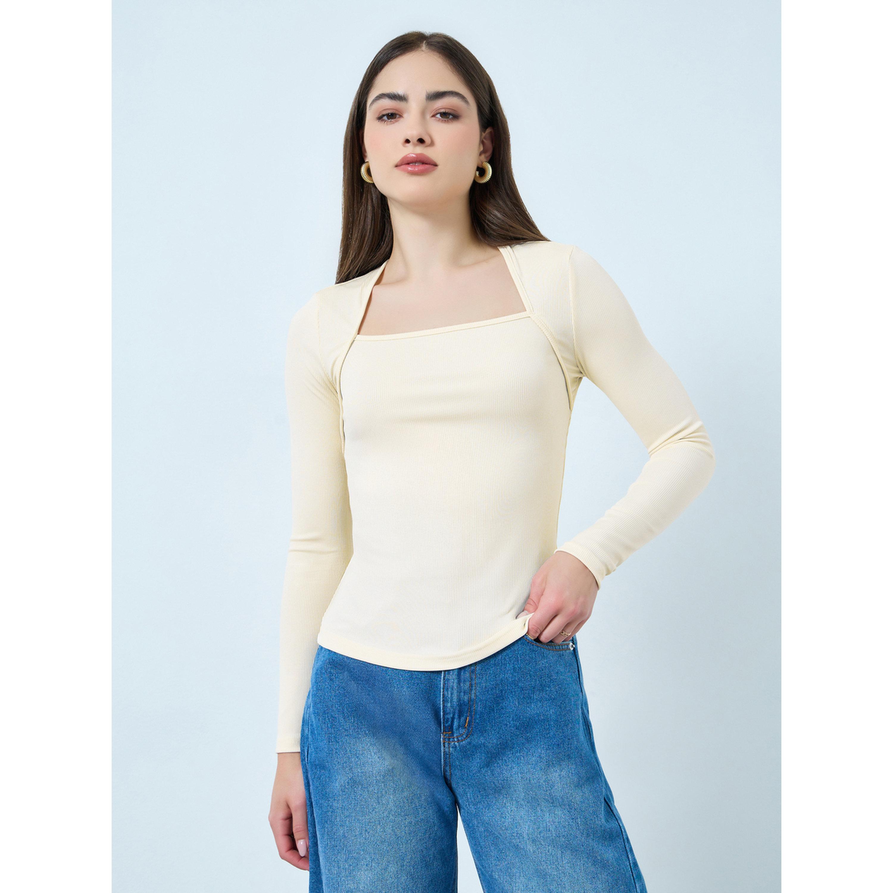 Styli Off White Long Sleeve Knit Top-women-clothing-tshirts-image-1