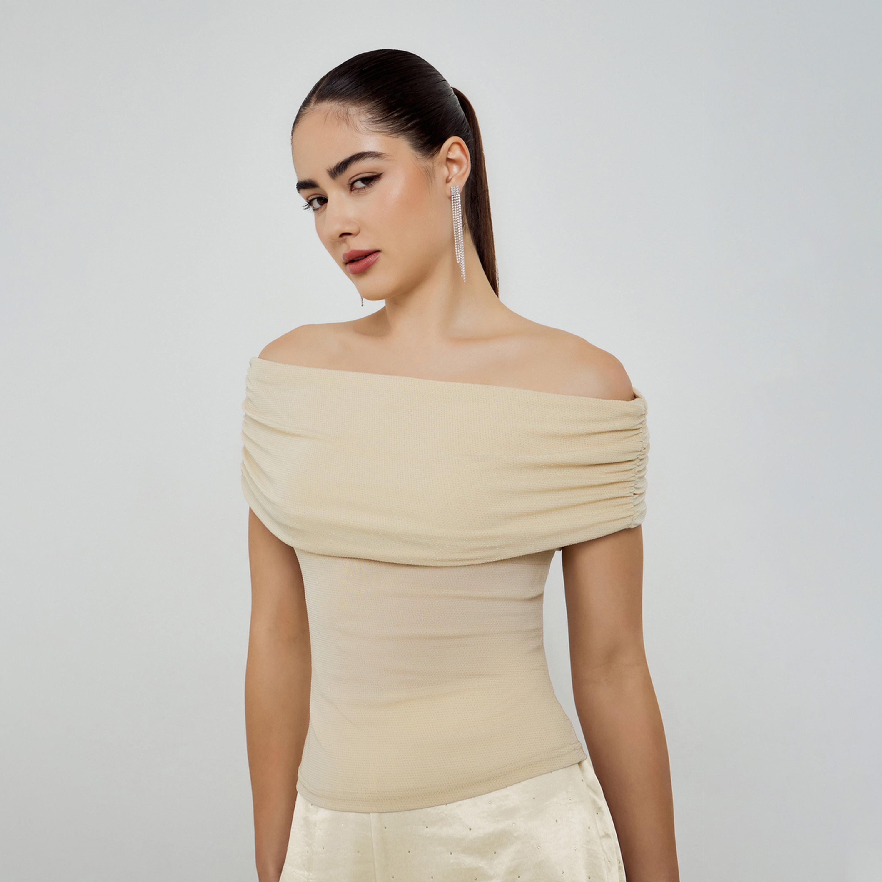 بلوزة منسوجة بظهر مكشوف وتفاصيل مزمومة-women-clothing-shirtsandblouses-blouses-image-1