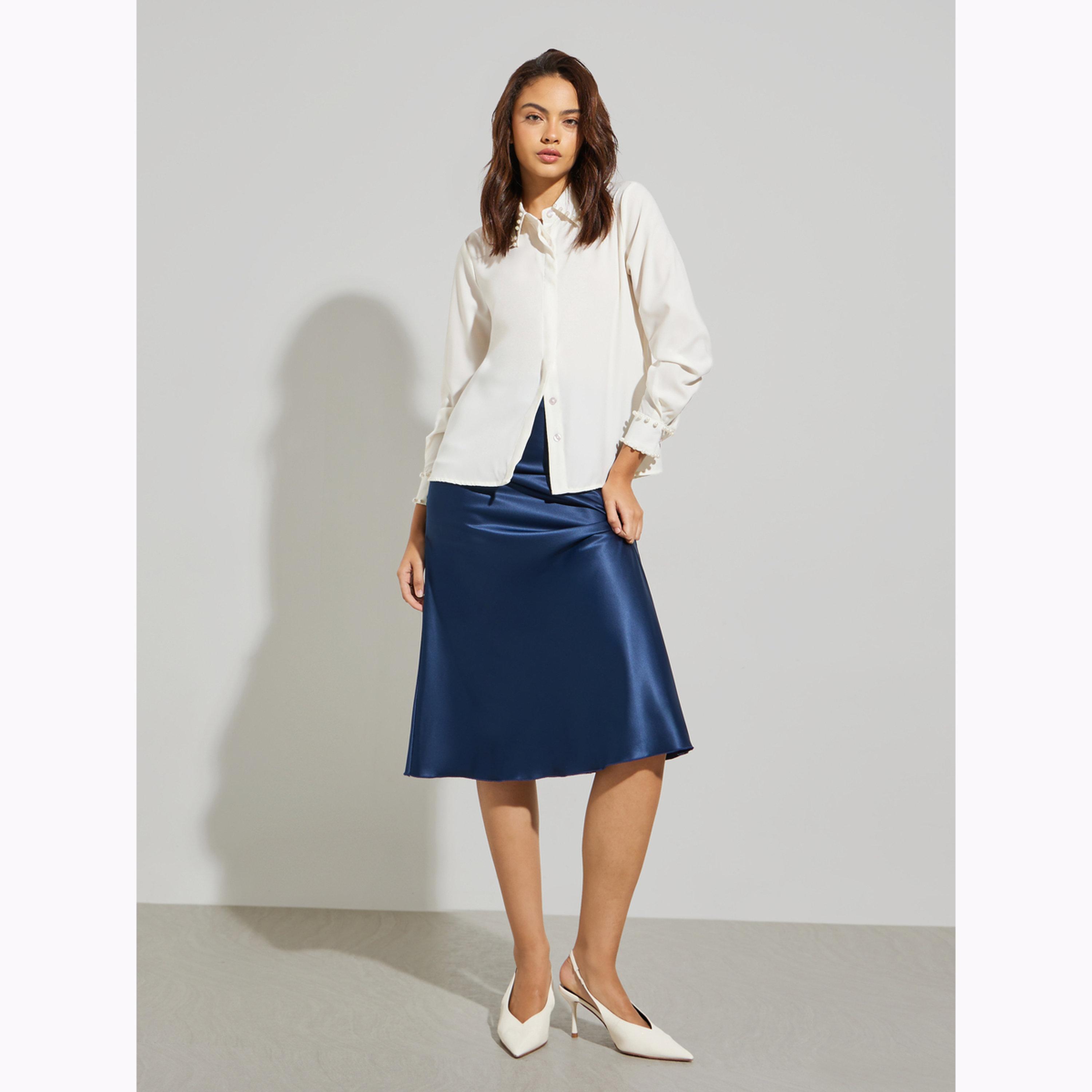 Styli Off White Faux Pearl Trim Shirt-women-clothing-shirtsandblouses-shirts-image-2