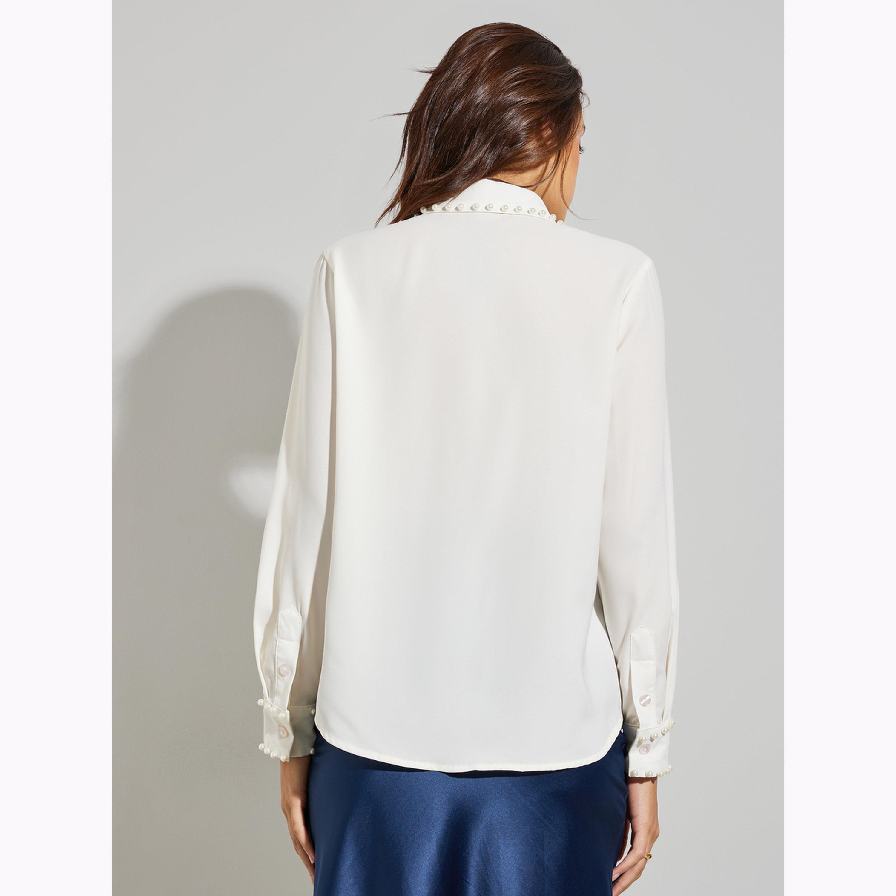 بلوزة بتفاصيل لؤلؤ صناعي بلون أوف وايت-women-clothing-shirtsandblouses-shirts-image-4
