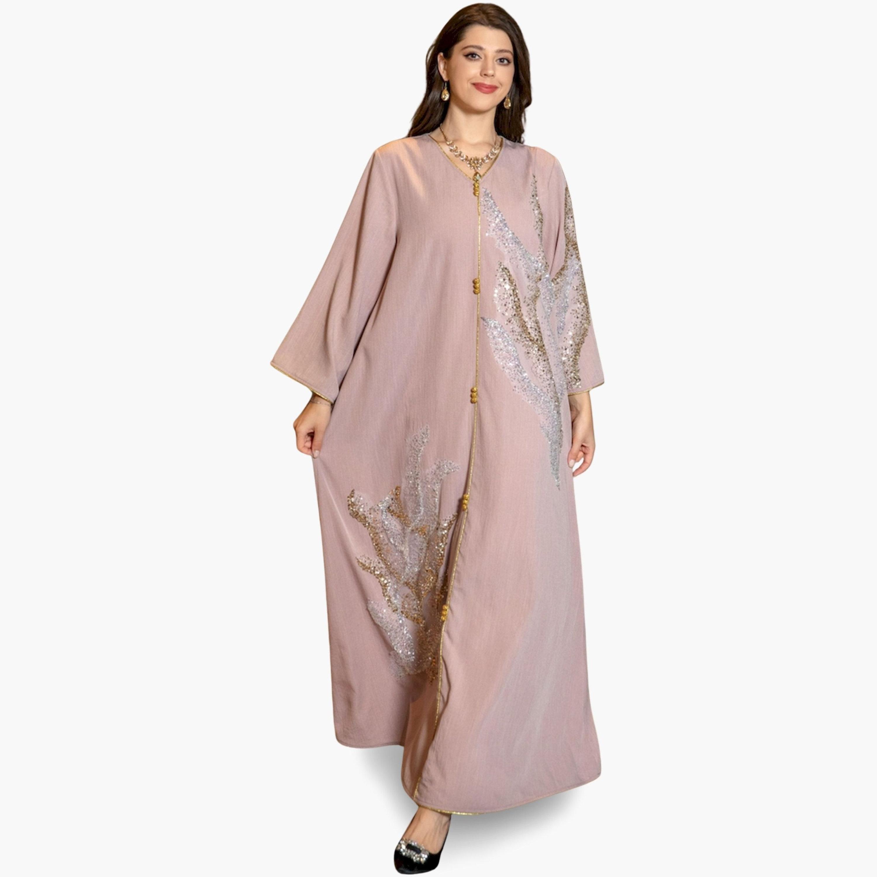 Take Two Women Pink Embellished A-Line Jalabiya-women-arabicclothing-jalabiyas-image-3
