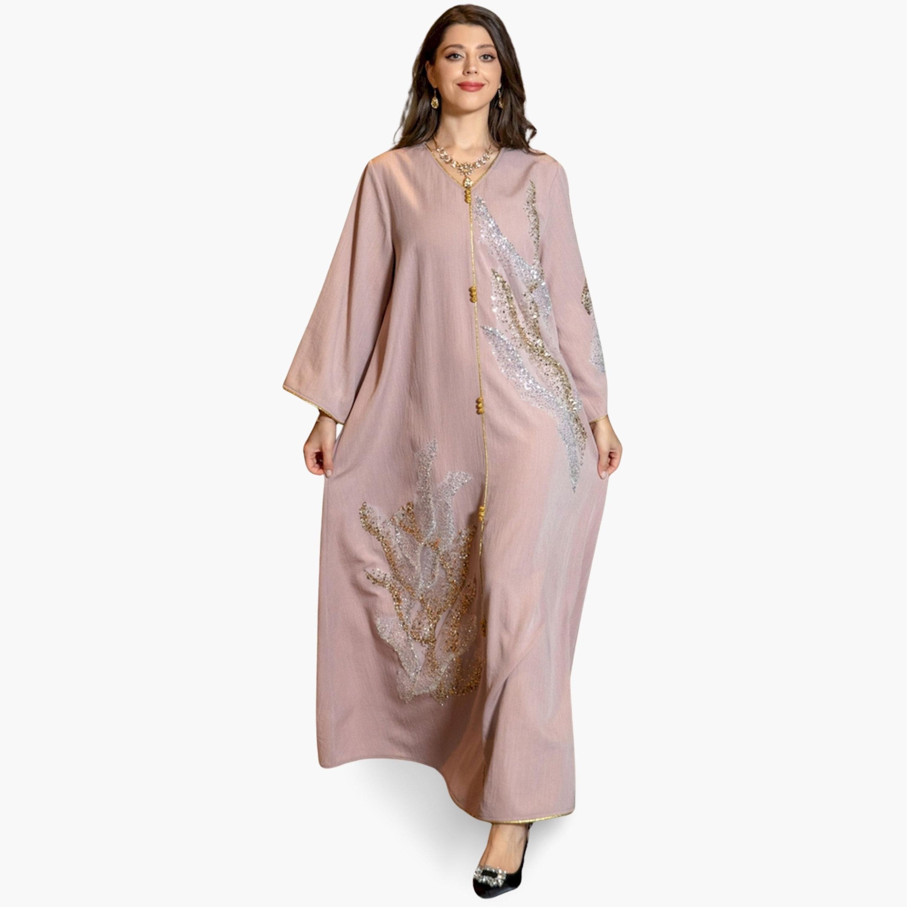 Take Two Women Pink Embellished A-Line Jalabiya-women-arabicclothing-jalabiyas-image-4