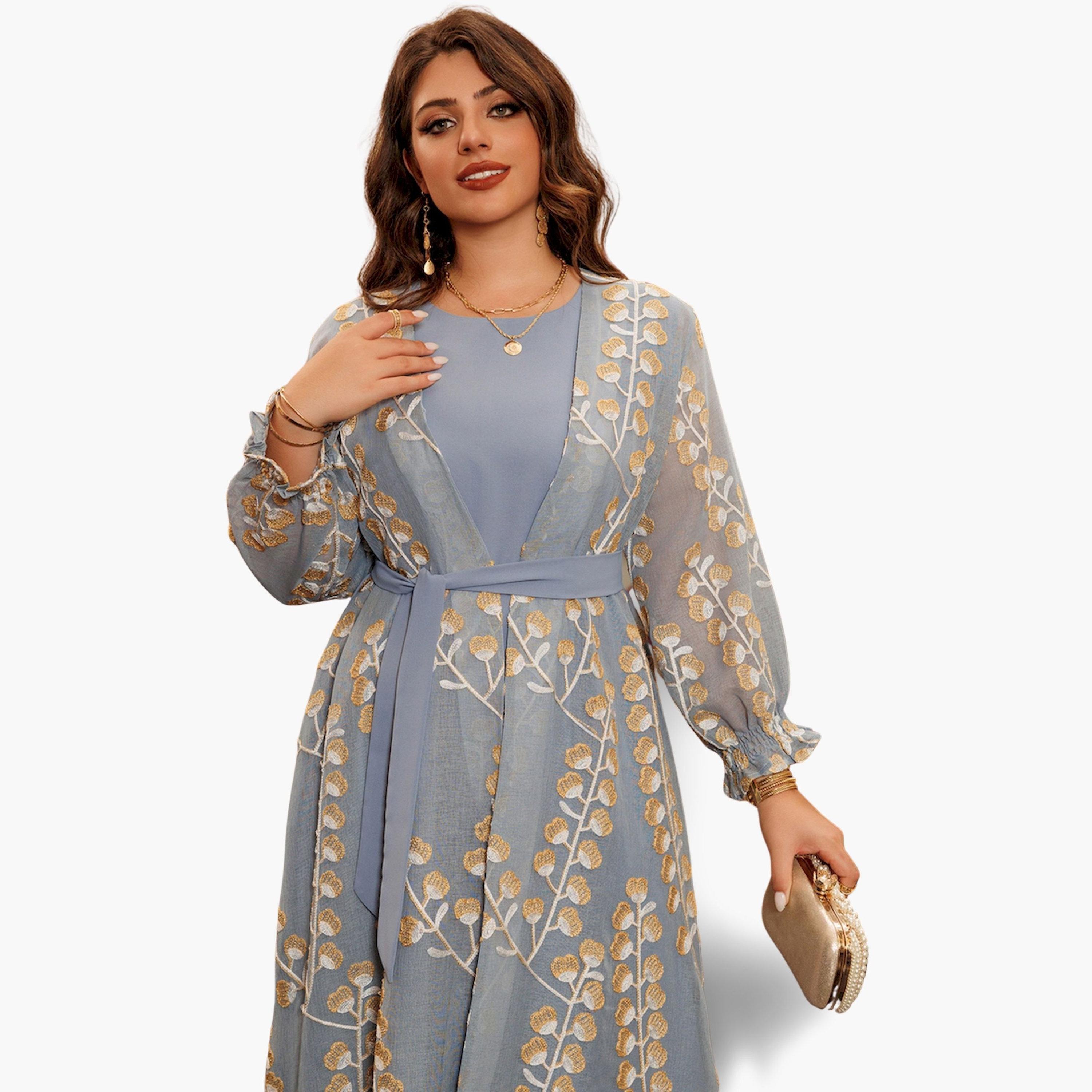 Take Two Embroidered Abaya and Dress Modest Set-women-arabicclothing-sets-image-5