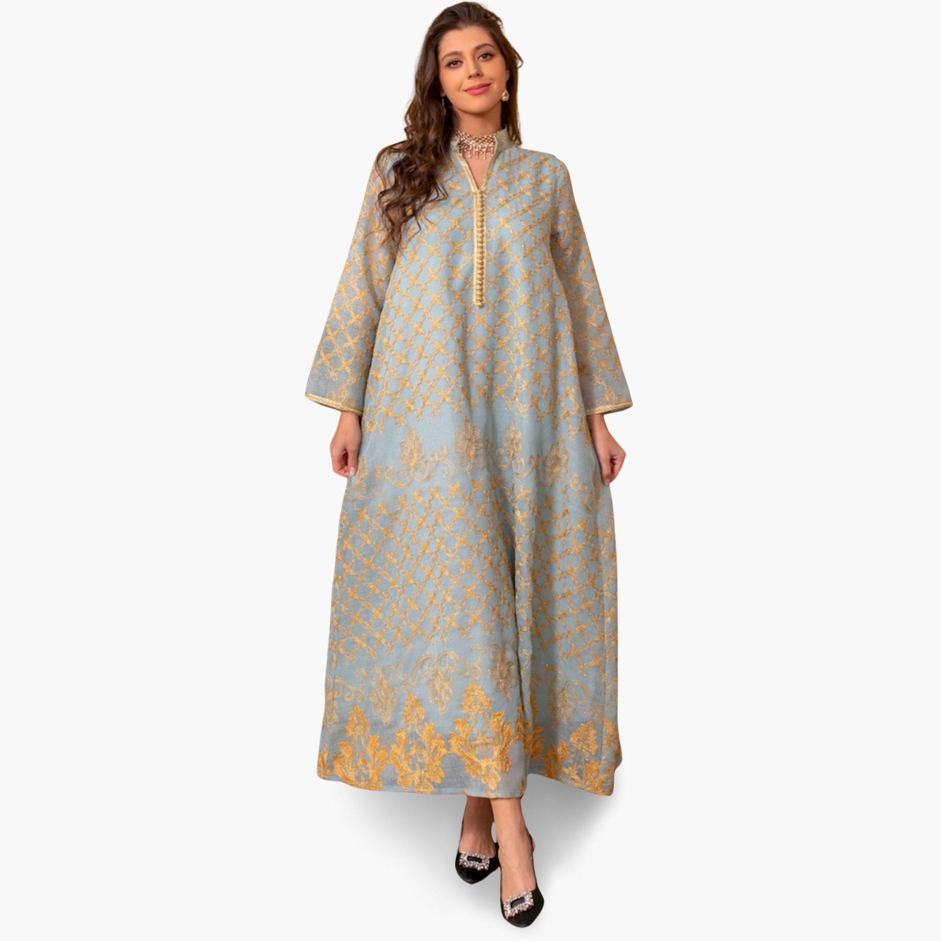 Take Two Women Embroidered A-Line Jalabiya-women-arabicclothing-jalabiyas-image-1