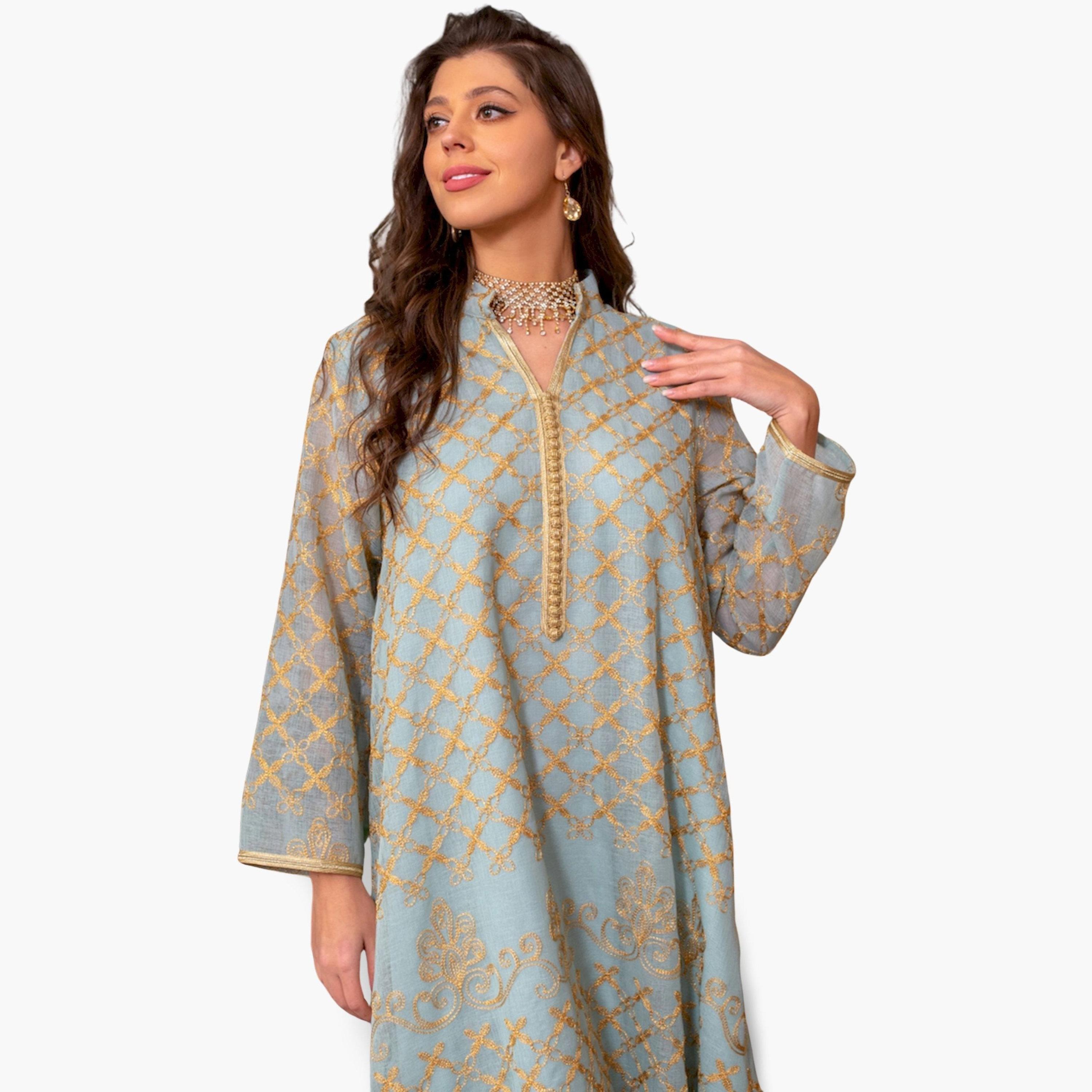 جلابية مطرزة بقصة واسعة-women-arabicclothing-jalabiyas-image-3