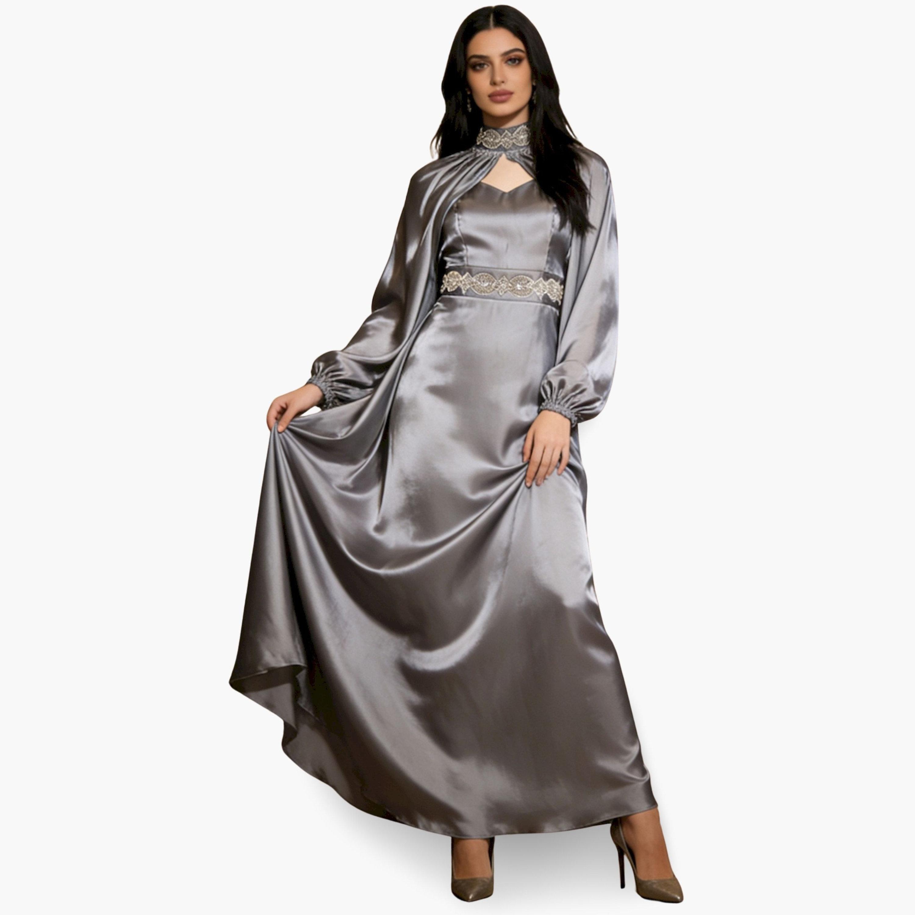 فستان طويل مزين بقصة واسعة-women-clothing-dresses-image-4