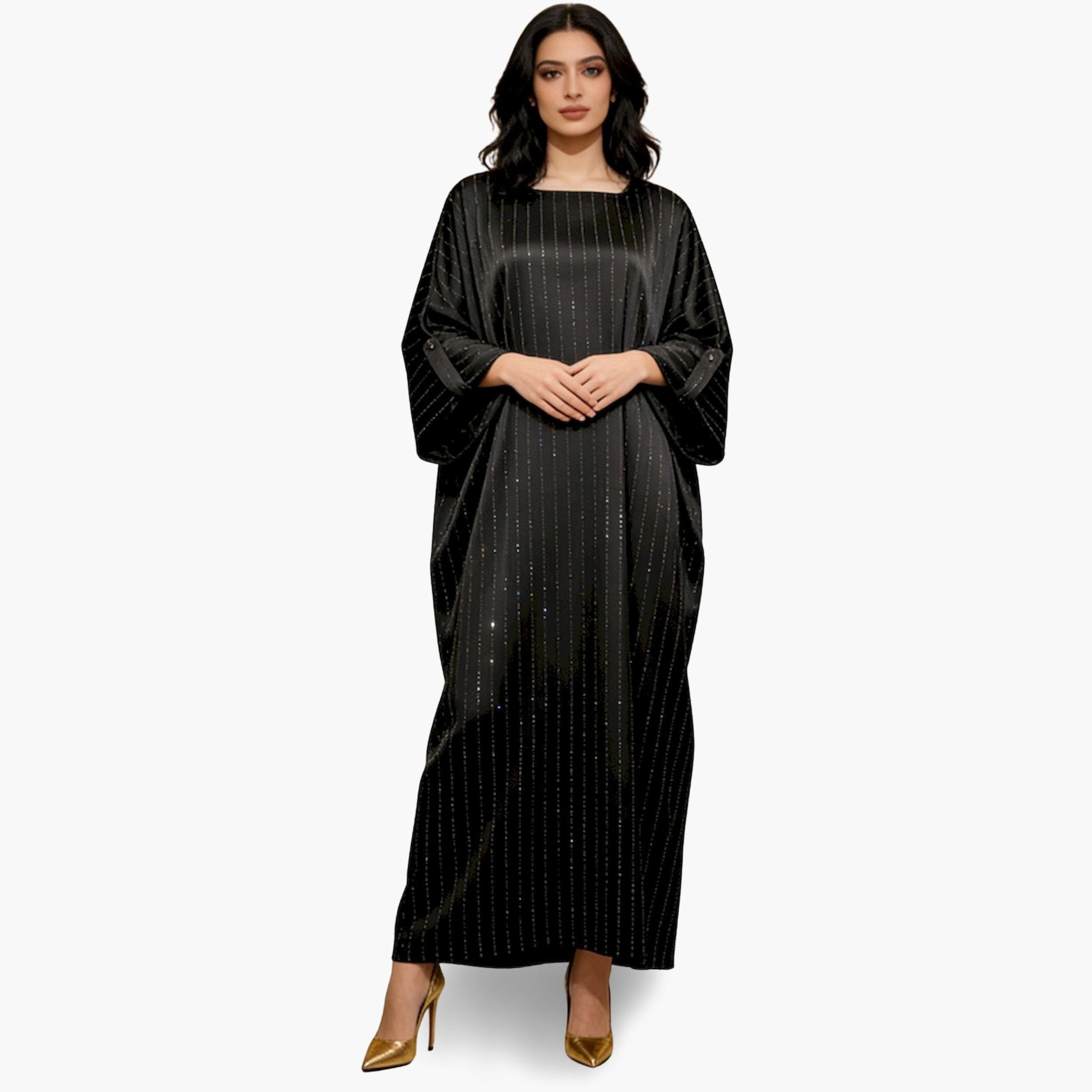 قفطان ساتان مخطط-women-arabicclothing-kaftan-image-1