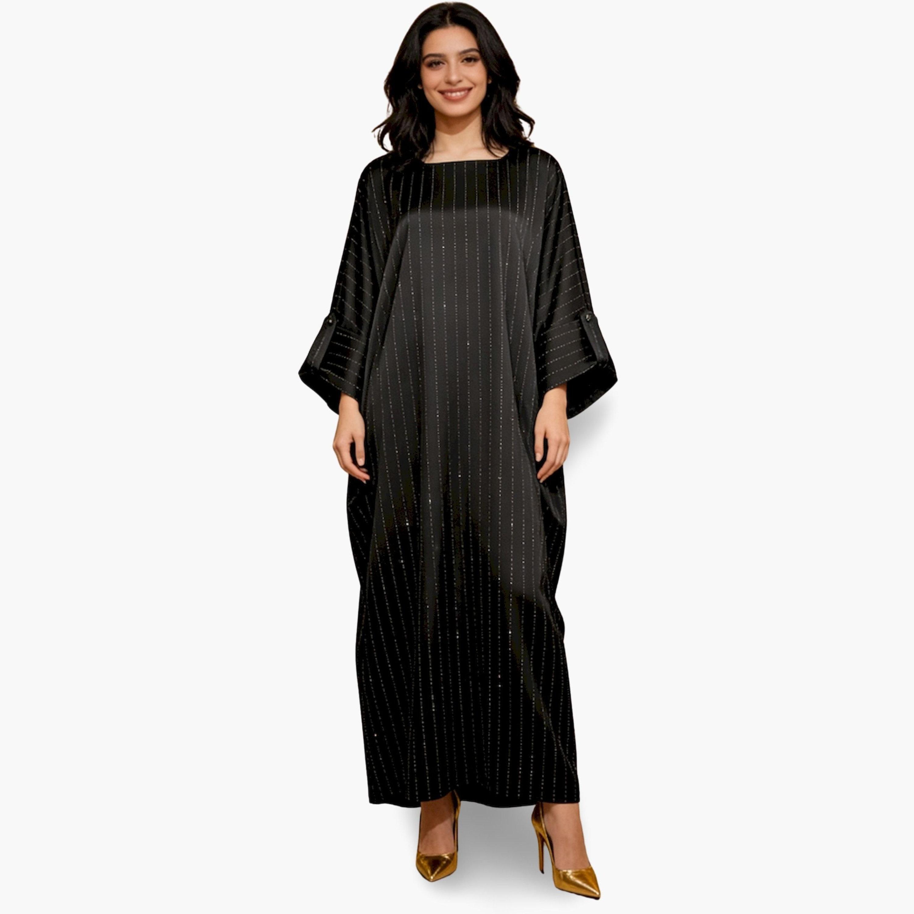قفطان ساتان مخطط-women-arabicclothing-kaftan-image-2