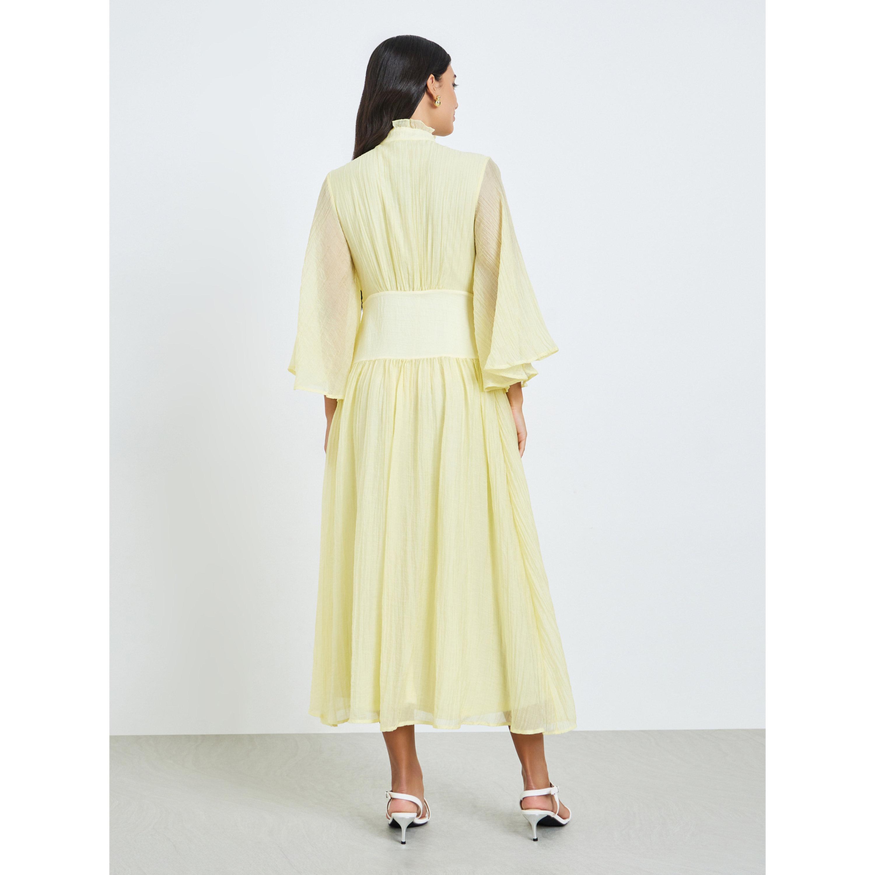 فستان طويل بحافة واسعة وتصميم مجعد-women-clothing-dresses-image-4