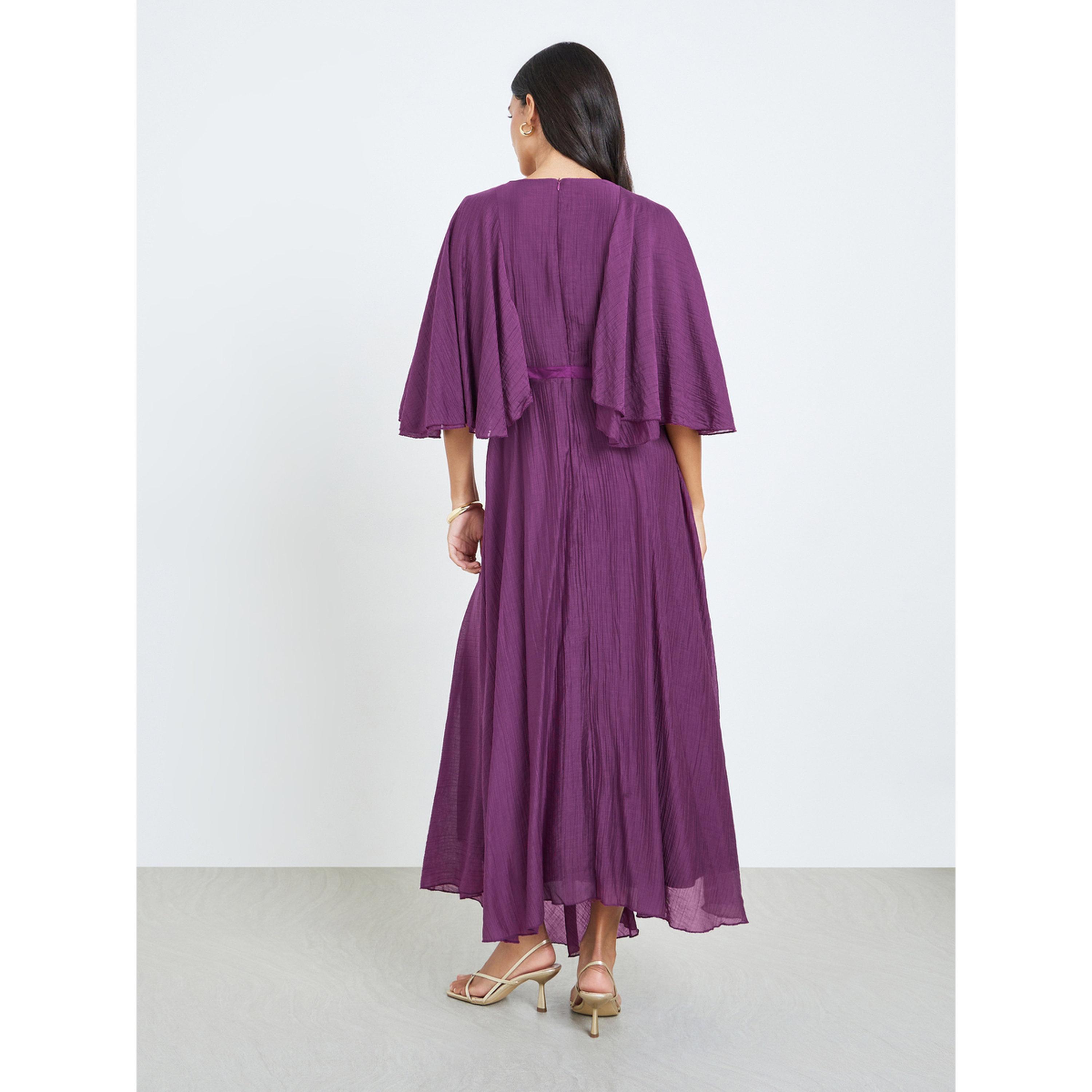 Styli Purple Cape Sleeve A-Line Maxi Dress-women-clothing-dresses-image-4