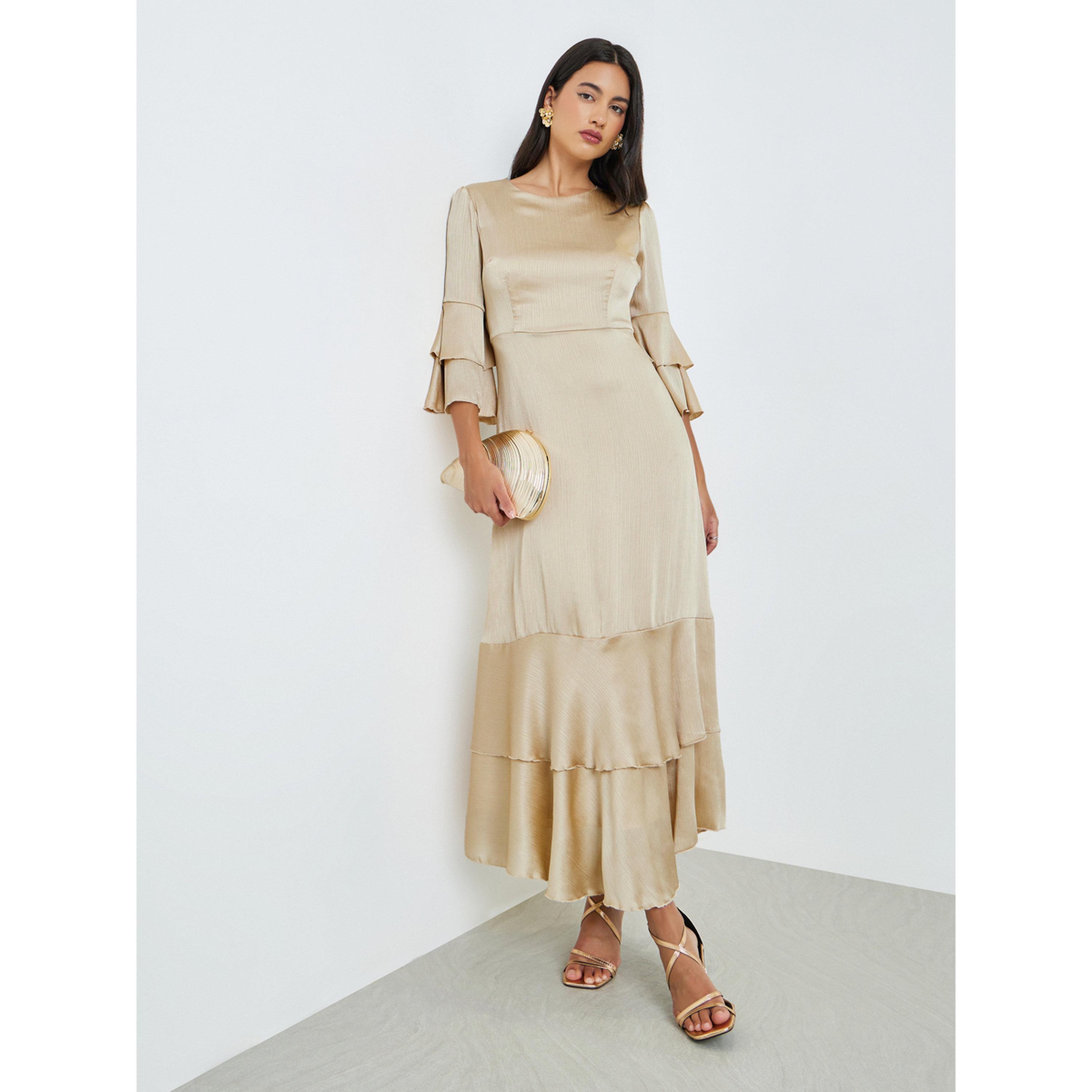 فستان طويل بحافة واسعة وأكمام جرس-women-clothing-dresses-image-3