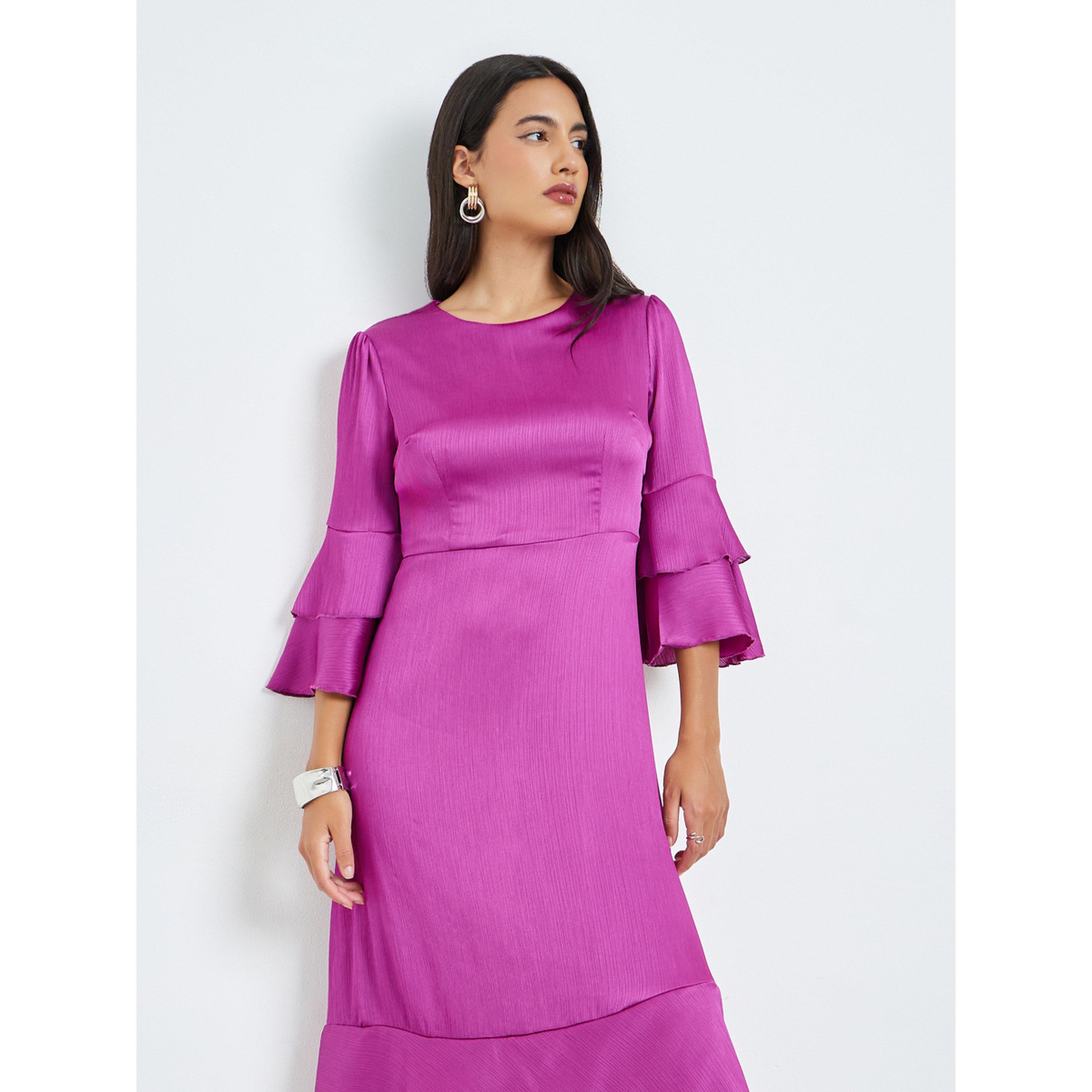 Styli Purple Flute Sleeves A-Line Maxi Dress-women-clothing-dresses-image-2