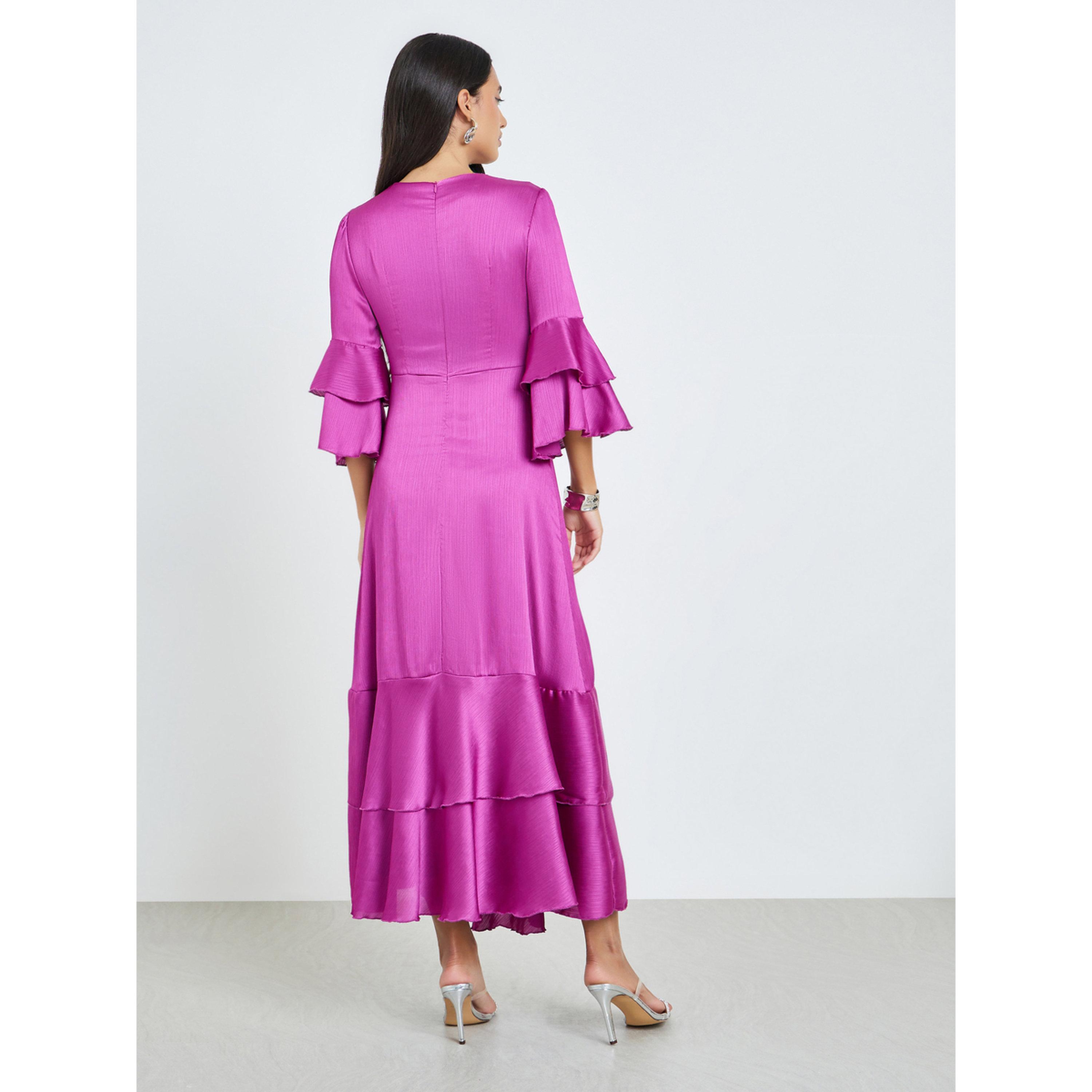 Styli Purple Flute Sleeves A-Line Maxi Dress-women-clothing-dresses-image-4