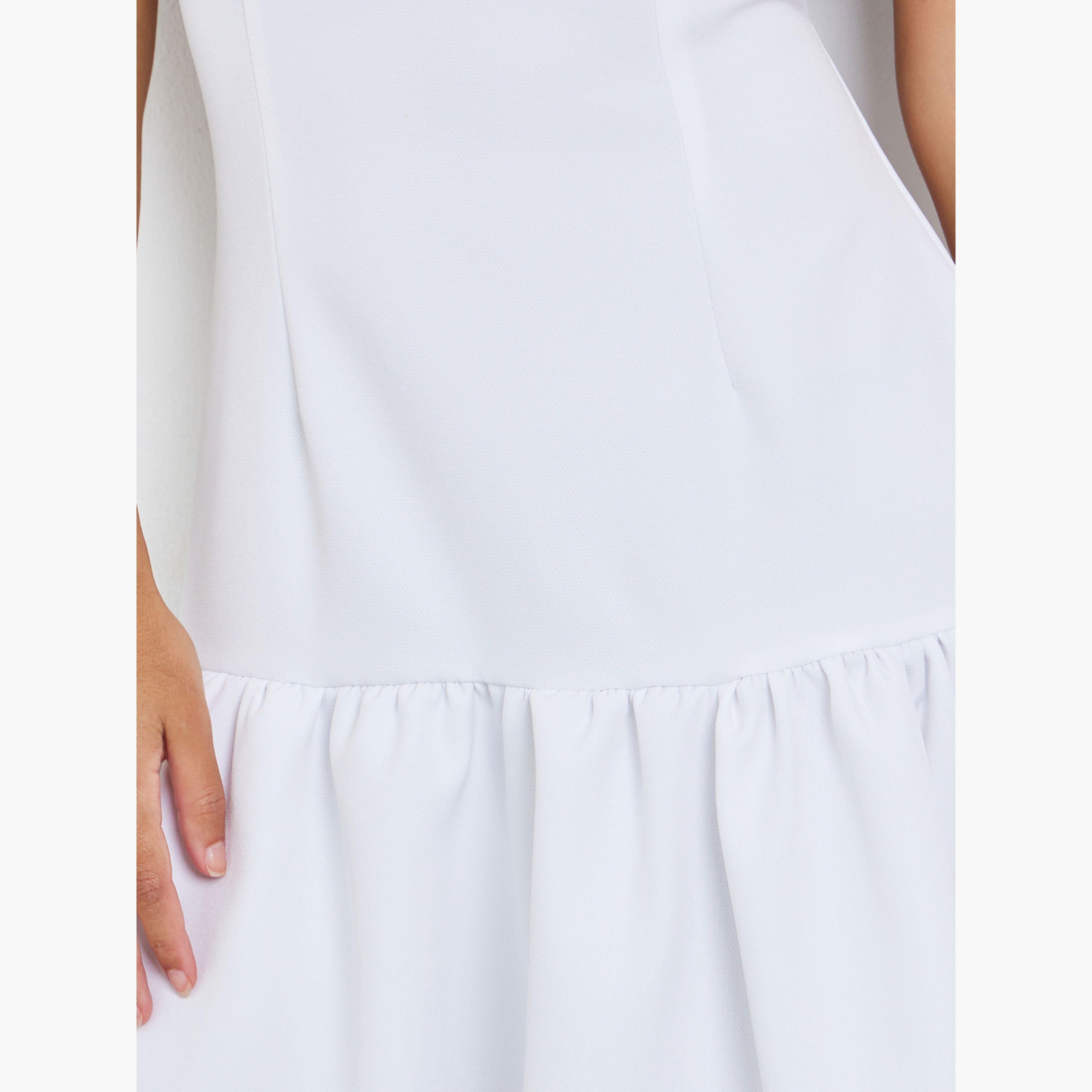 Styli Off-White Short Sleeves Mermaid Hem Midi Dress-women-clothing-dresses-image-4