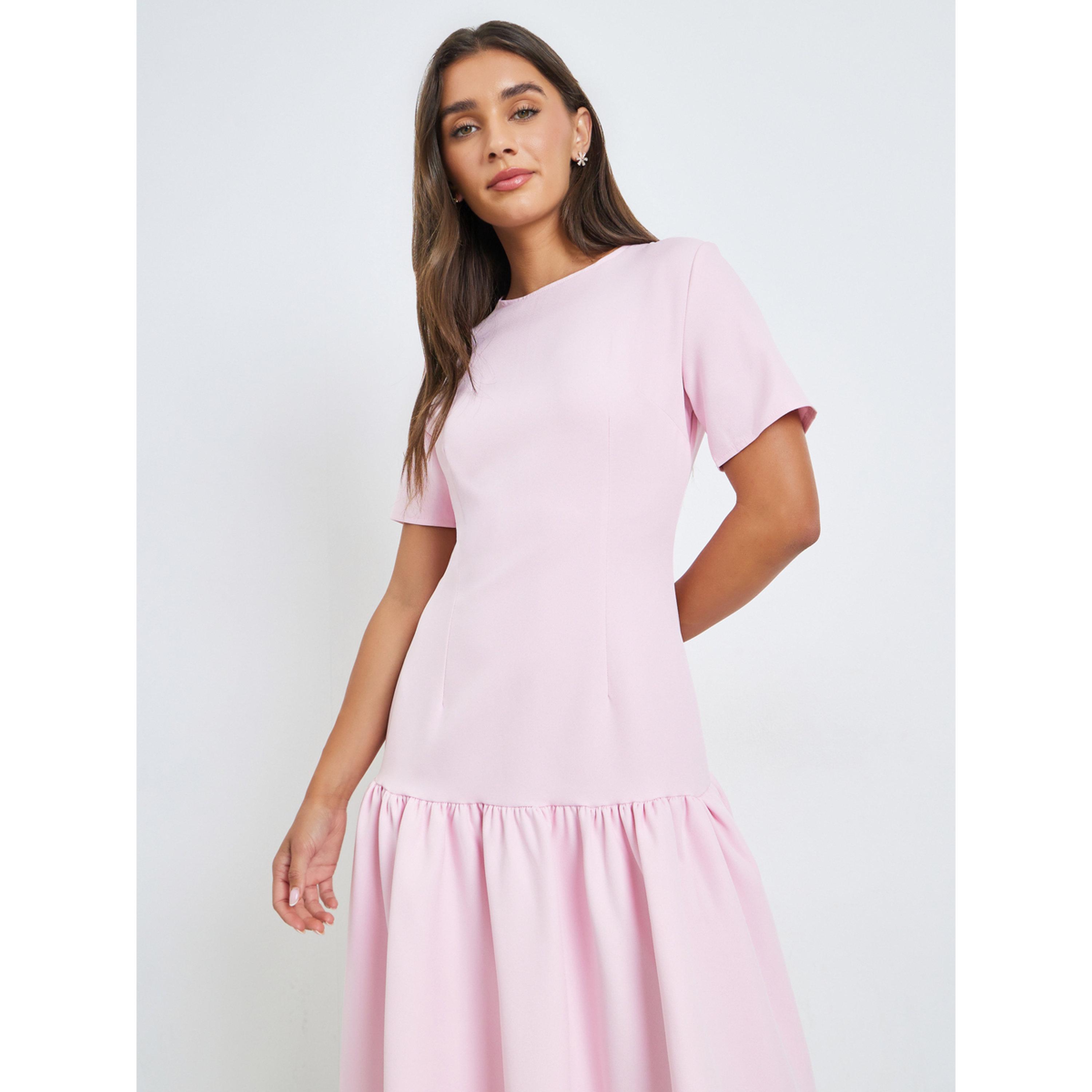 فستان ميدي بأكمام قصيرة وخصر منخفض-women-clothing-dresses-image-3
