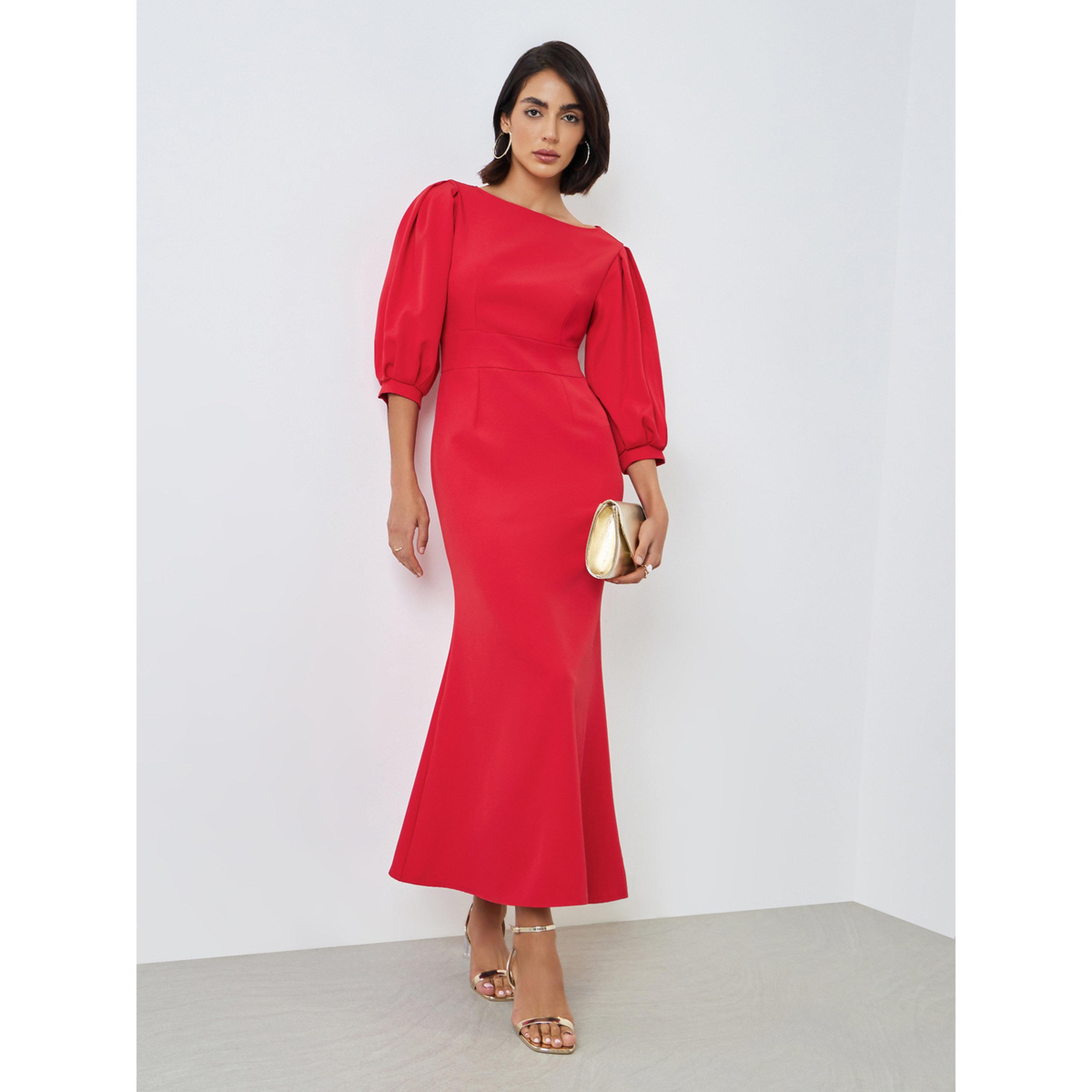 فستان طويل ضيق بأكمام 3/4-women-clothing-dresses-image-3