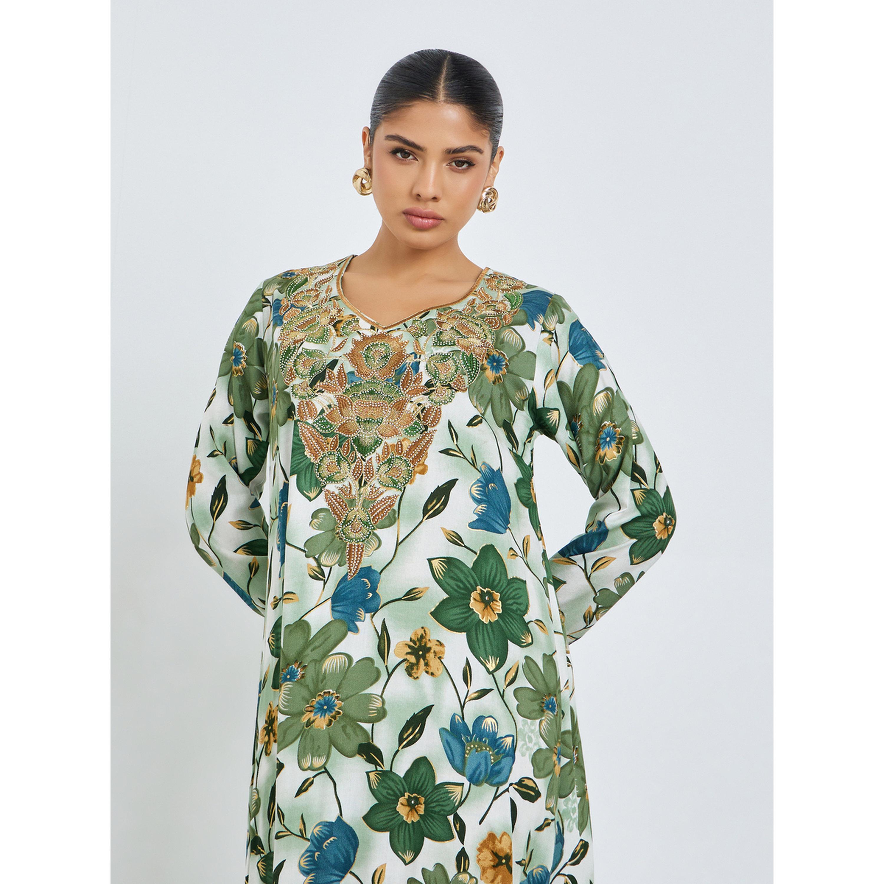 جلابية مخور بطبعة أزهار-women-arabicclothing-jalabiyas-image-2