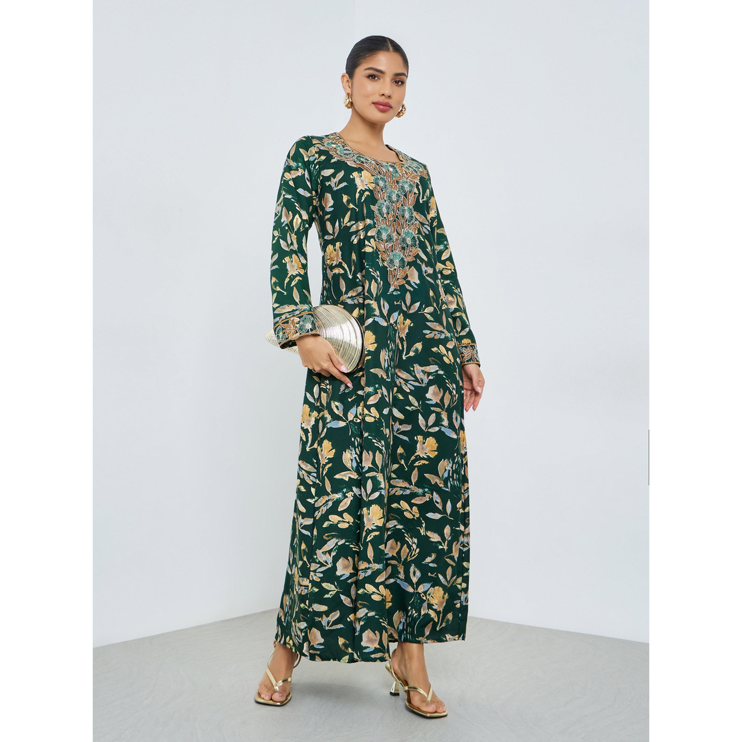 جلابية محوار بطبعة زهور-women-arabicclothing-jalabiyas-image-1