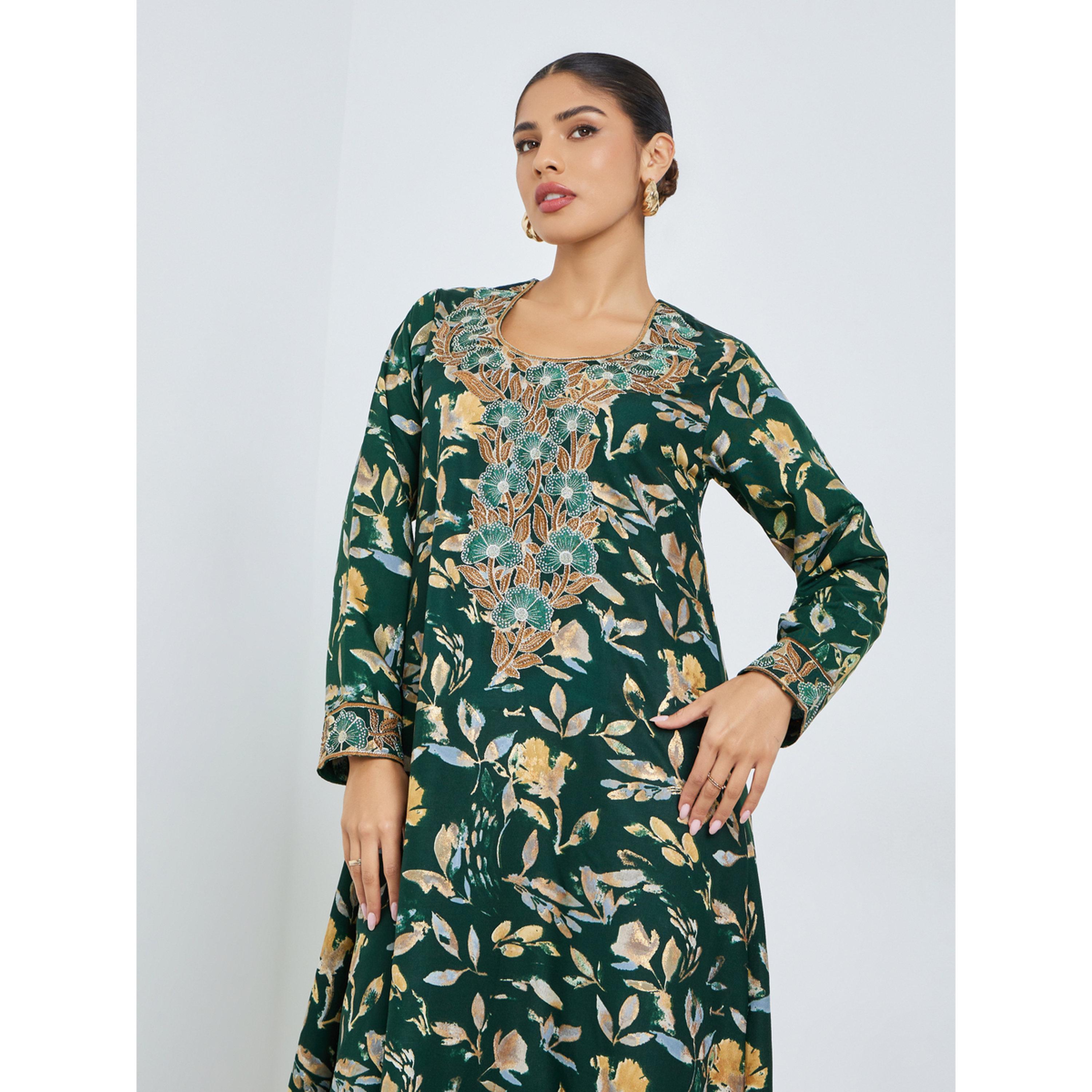 جلابية محوار بطبعة زهور-women-arabicclothing-jalabiyas-image-2