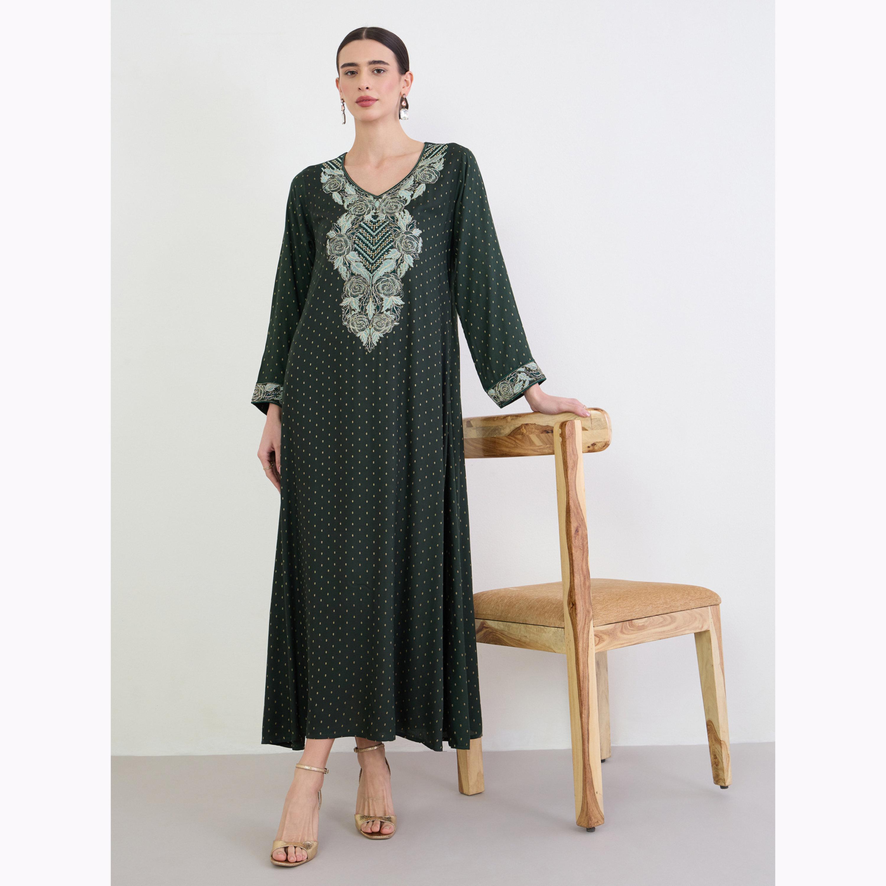 جلابية بحافة واسعة مطرزة-women-arabicclothing-jalabiyas-image-1