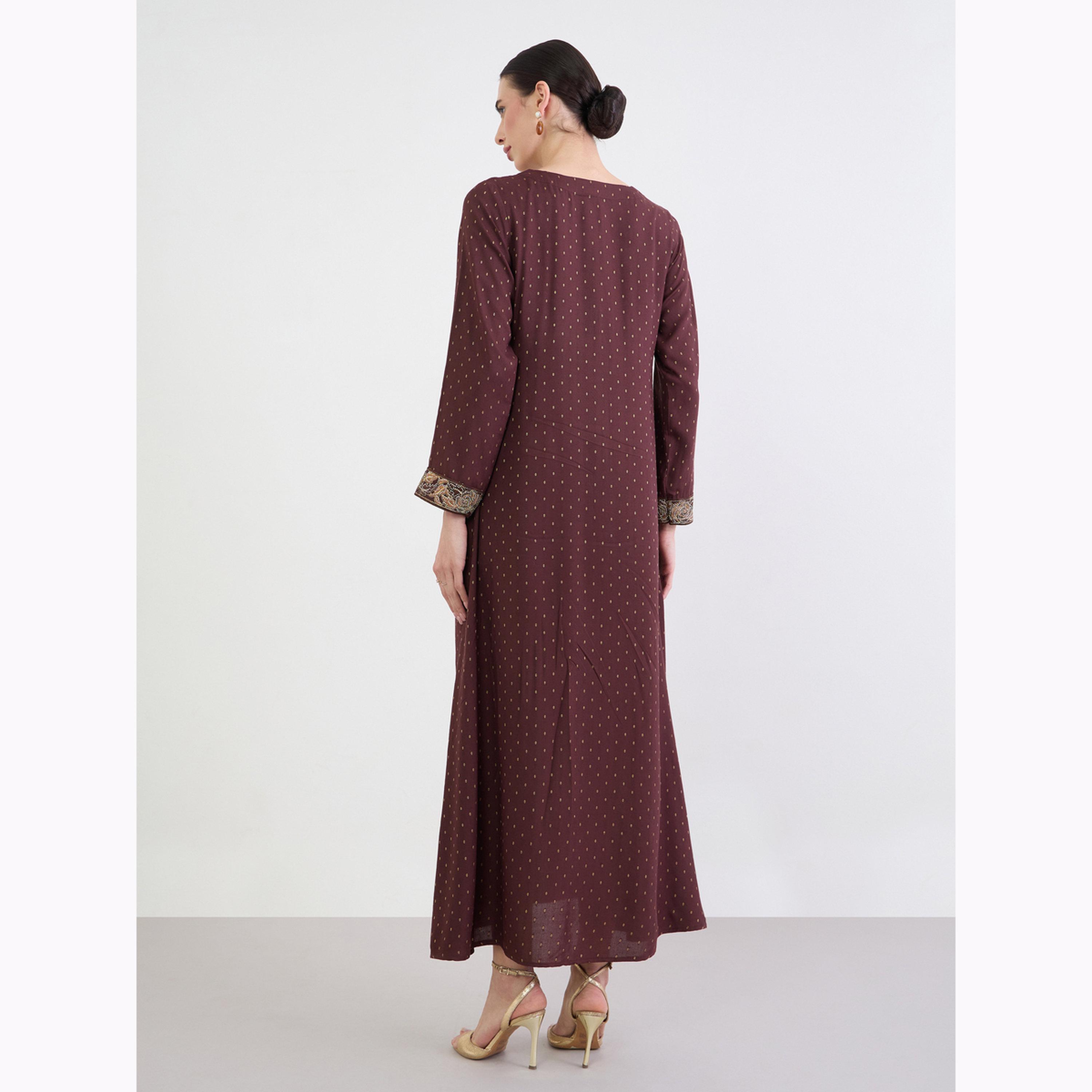 جلابية بحافة واسعة مطرزة-women-arabicclothing-jalabiyas-image-2