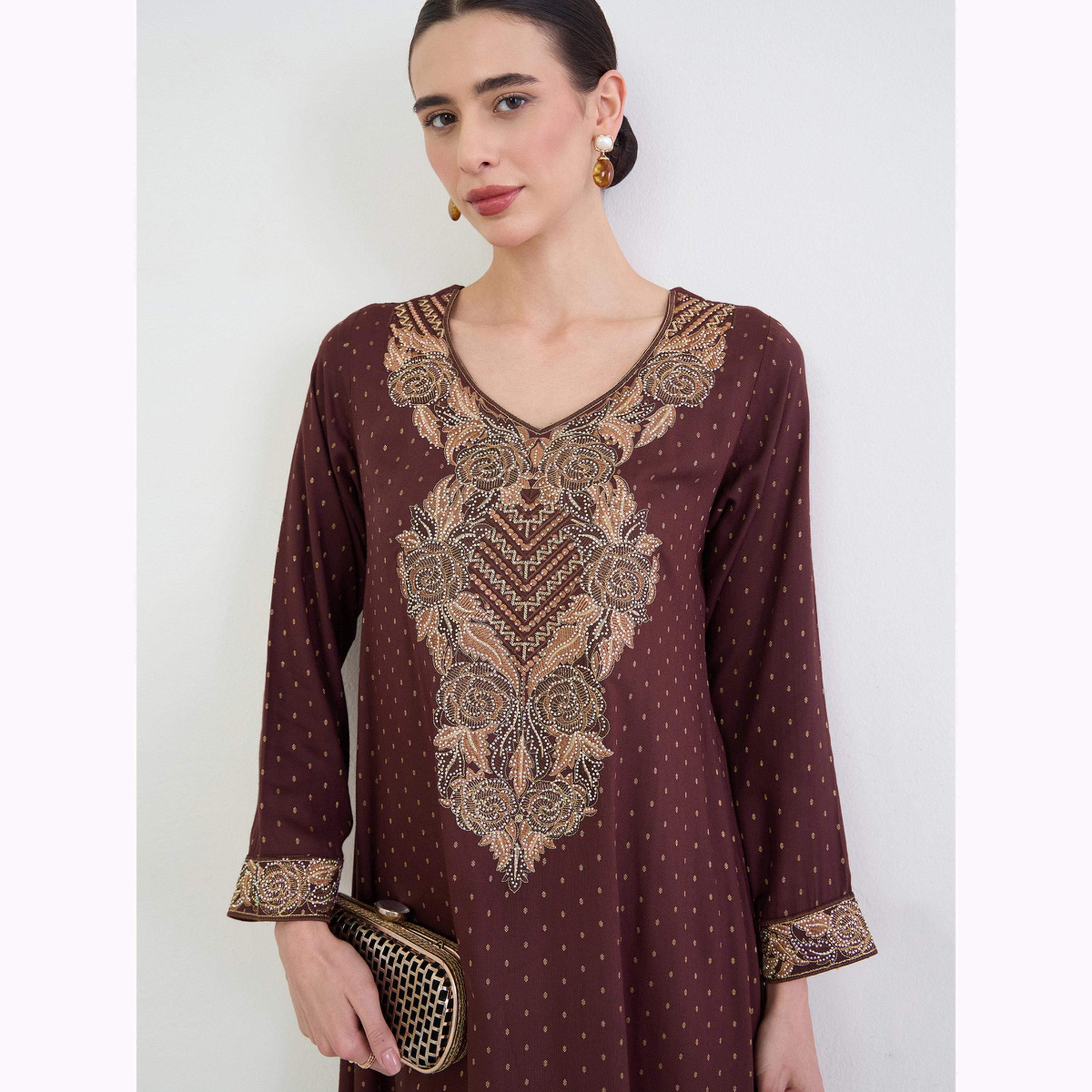 جلابية بحافة واسعة مطرزة-women-arabicclothing-jalabiyas-image-4
