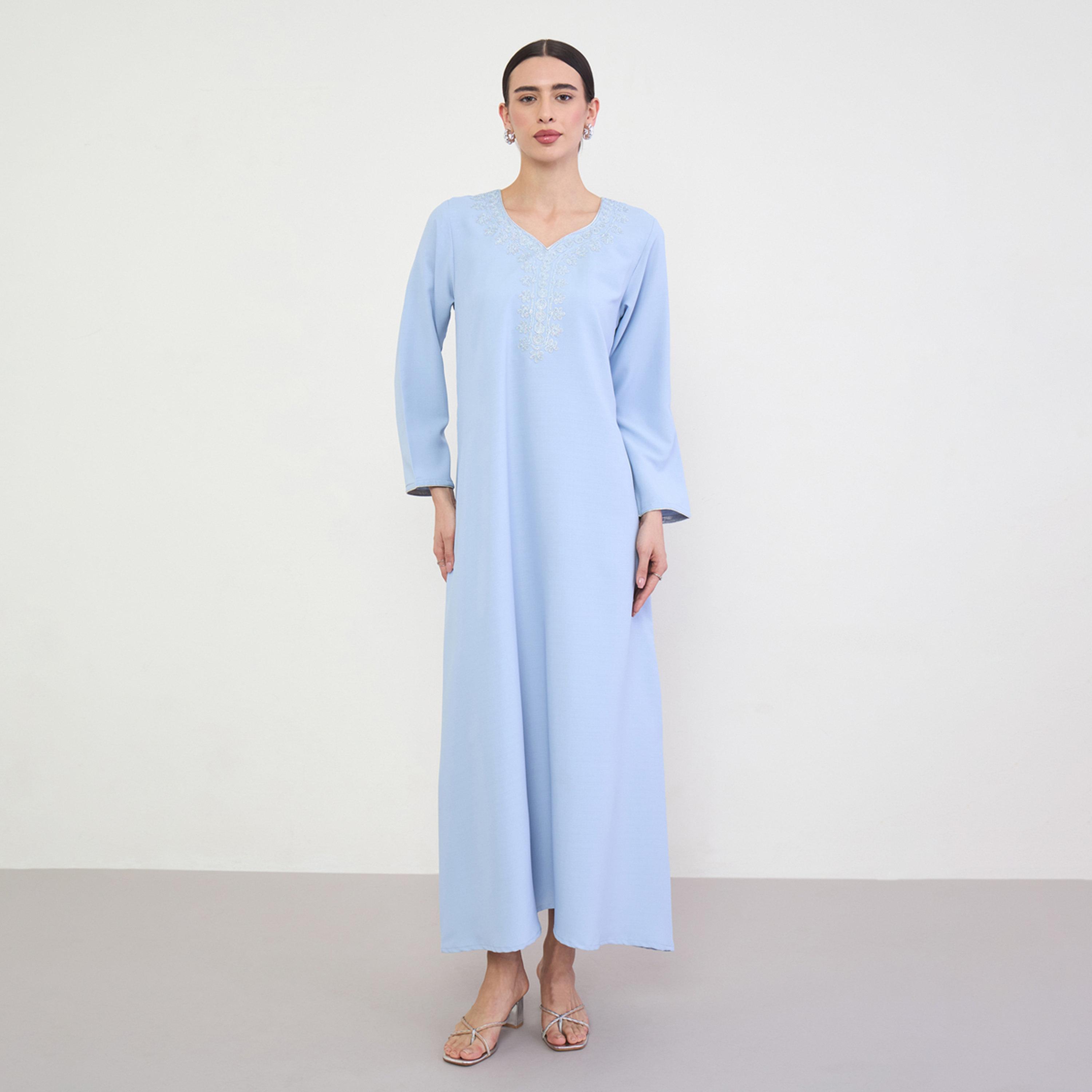 جلابية بتطريز دوري-women-arabicclothing-jalabiyas-image-1