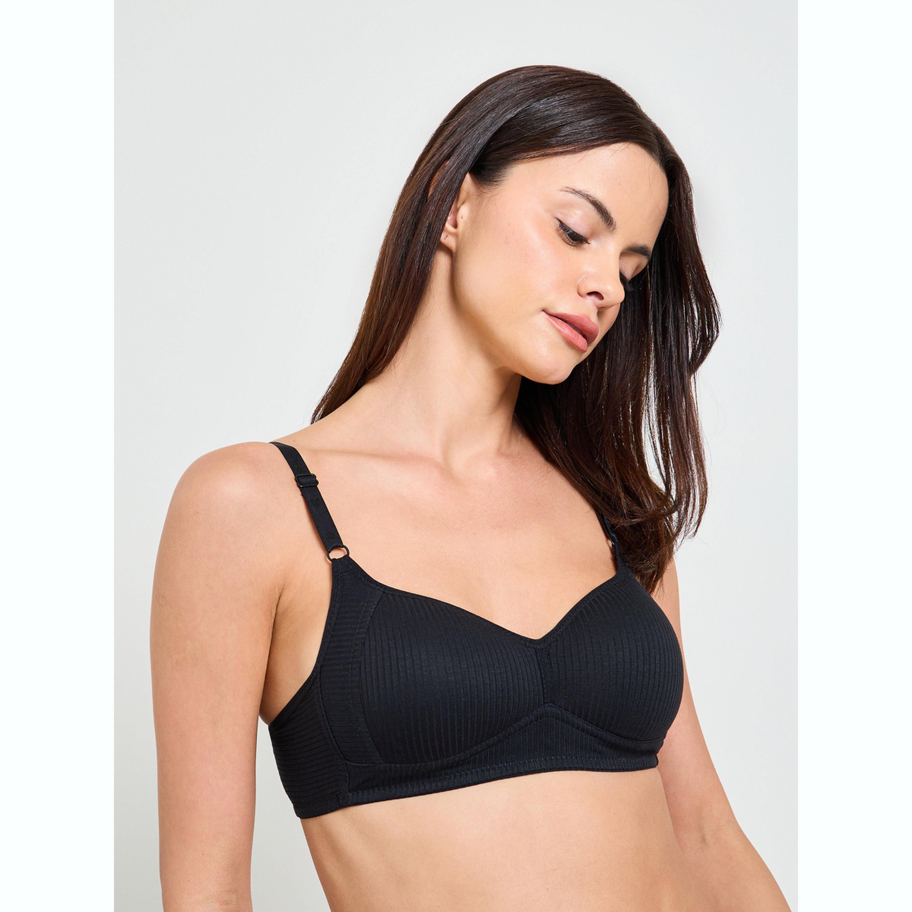 حمالة صدر مبطنة وبدون أسلاك بتفاصيل مضلعة-women-clothing-lingerie-bras-image-1