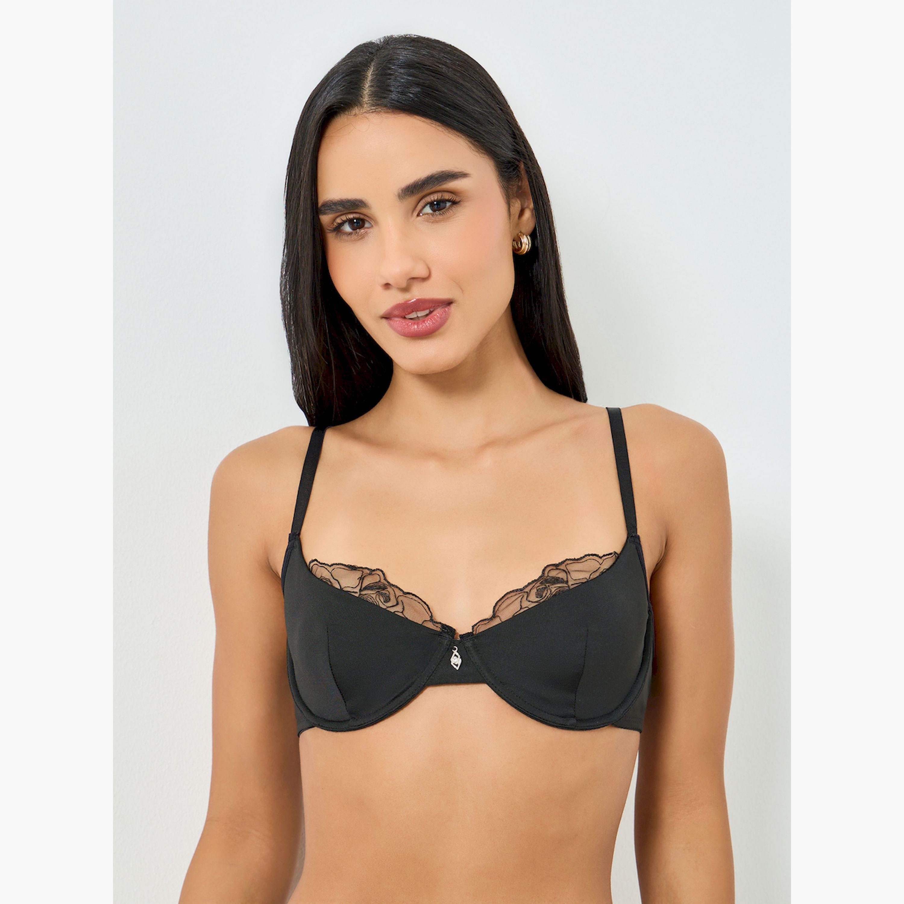 Take Two Black Lace Detail Padded Wired Bra and Brief Set-women-clothing-lingerie-lingeriesets-image-3