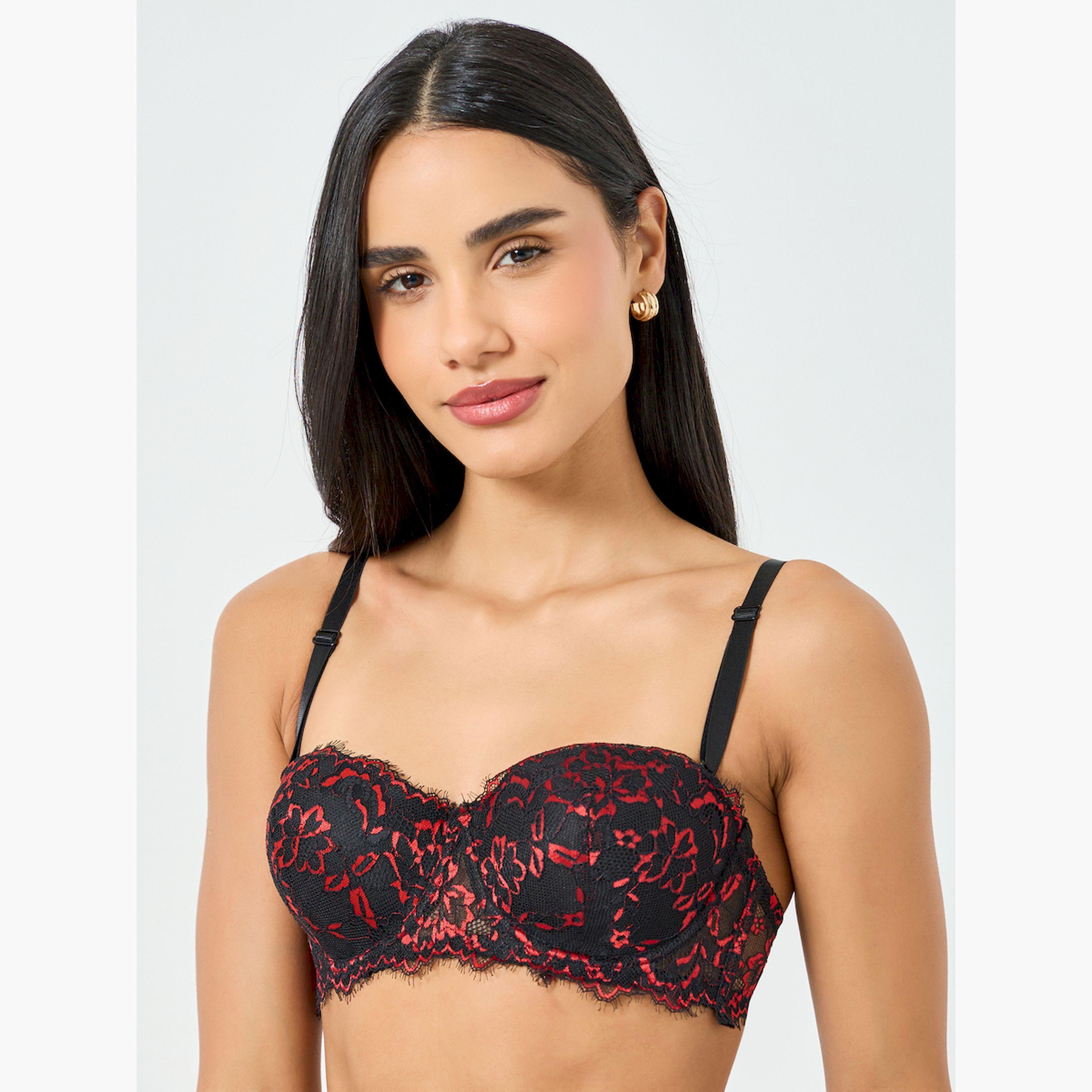 صدرية دانتيل بأسلاك وحشوة متعددة الطرق-women-clothing-lingerie-bras-image-1