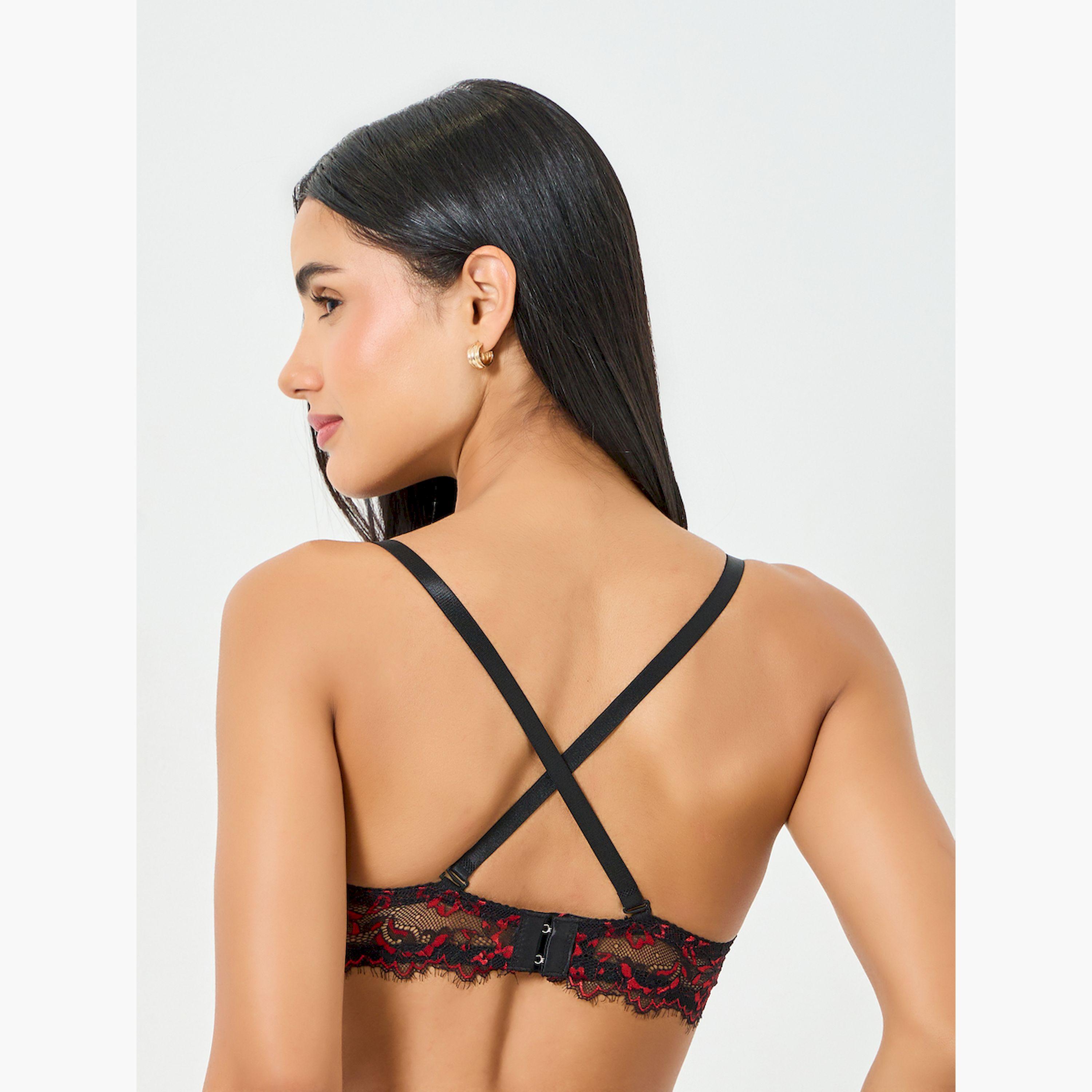 Take Two Black All Over Lace Padded Wired Multiway Bra-women-clothing-lingerie-bras-image-4