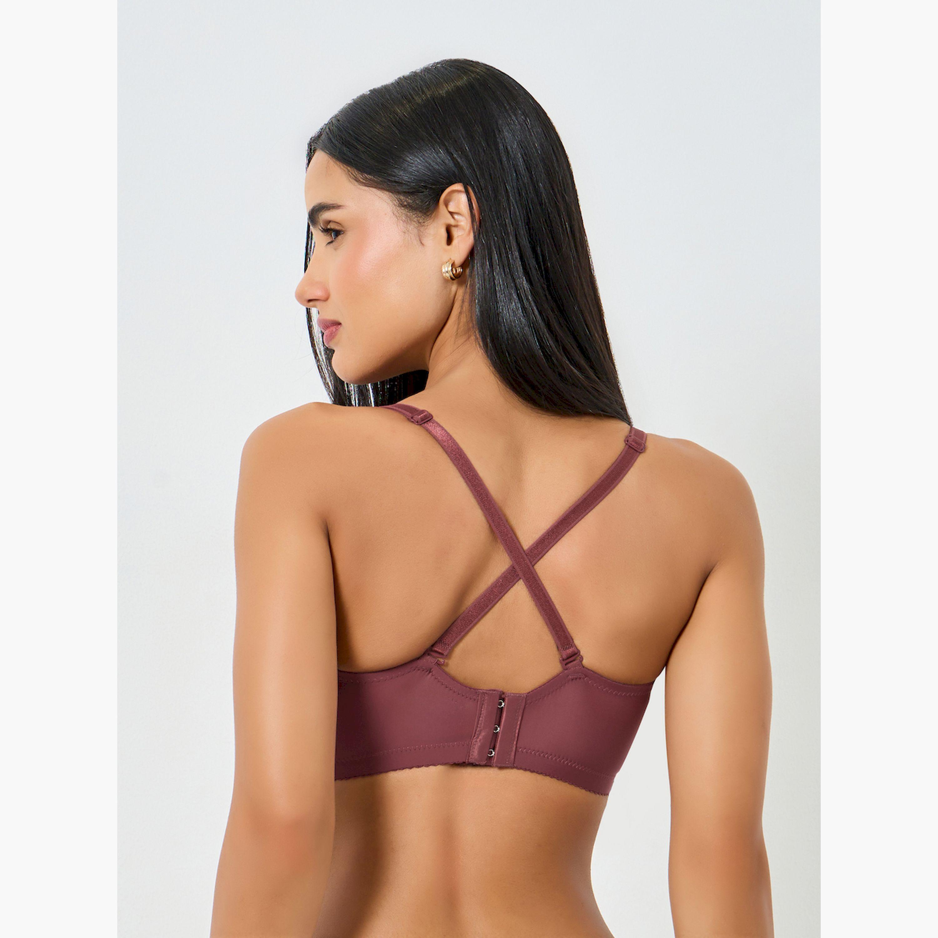 Take Two Burgundy Longline Padded Wired Bra-women-clothing-lingerie-bras-image-6