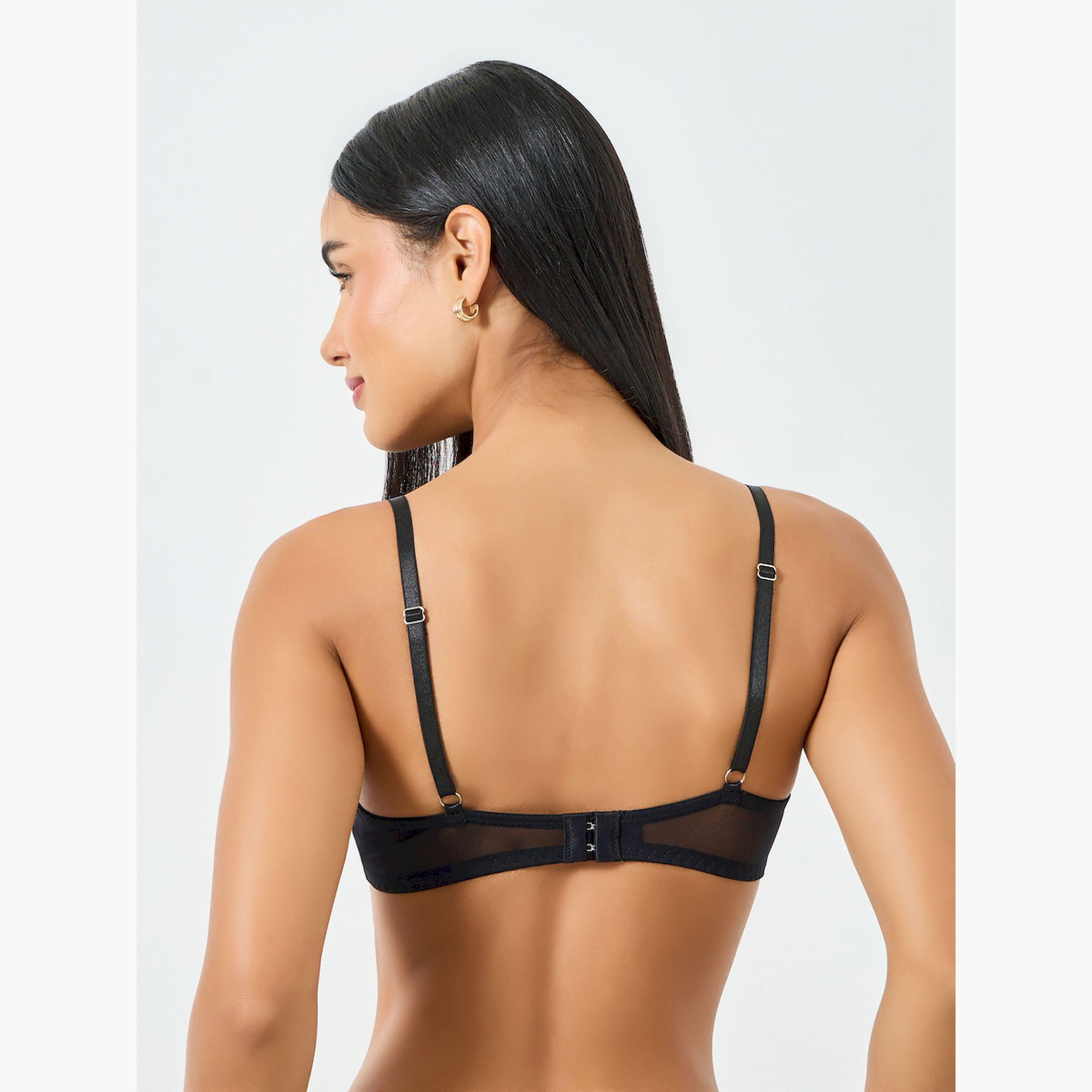 Take Two Black Lace Patchwork Padded Wired Bra-women-clothing-lingerie-bras-image-3
